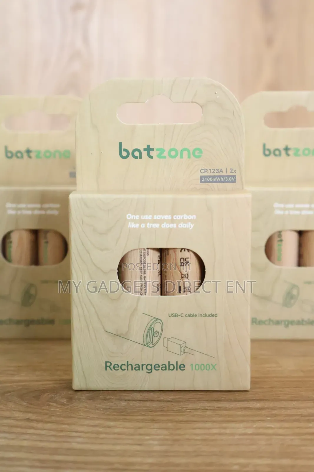 Batzone Li-Ion Rechargeable Battery Cr123a /2× (2100mwh) 3v