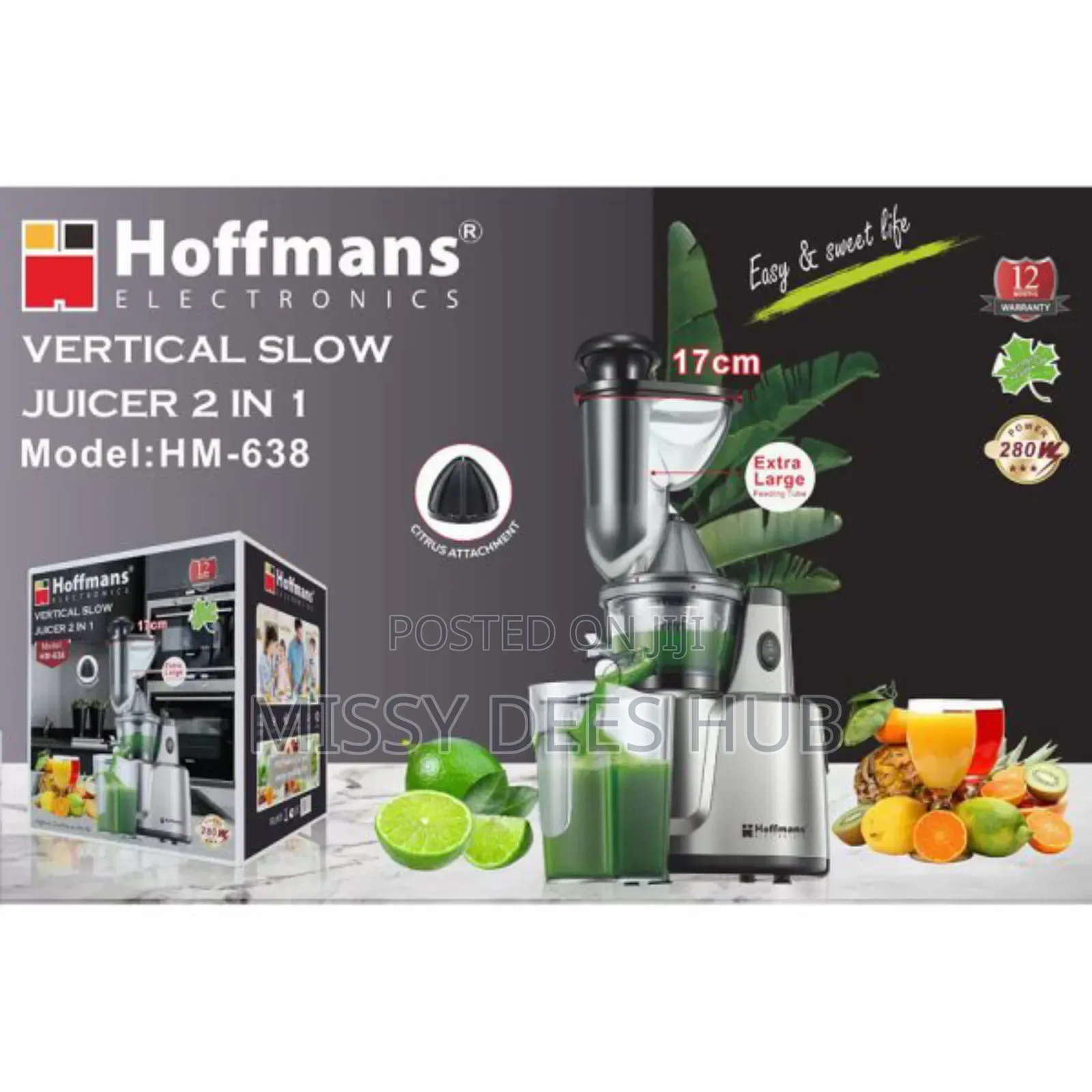 Hoffmans 2in1 Vertical Slow Juicer