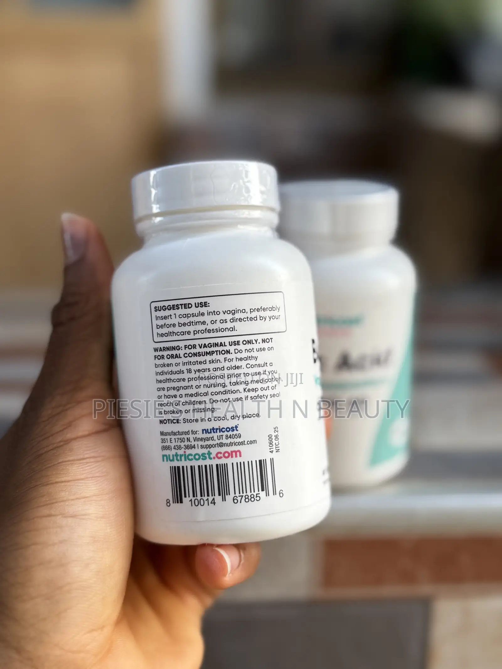Nutricost Boric Acid 600mg Vaginal Suppository, 60 Capsules