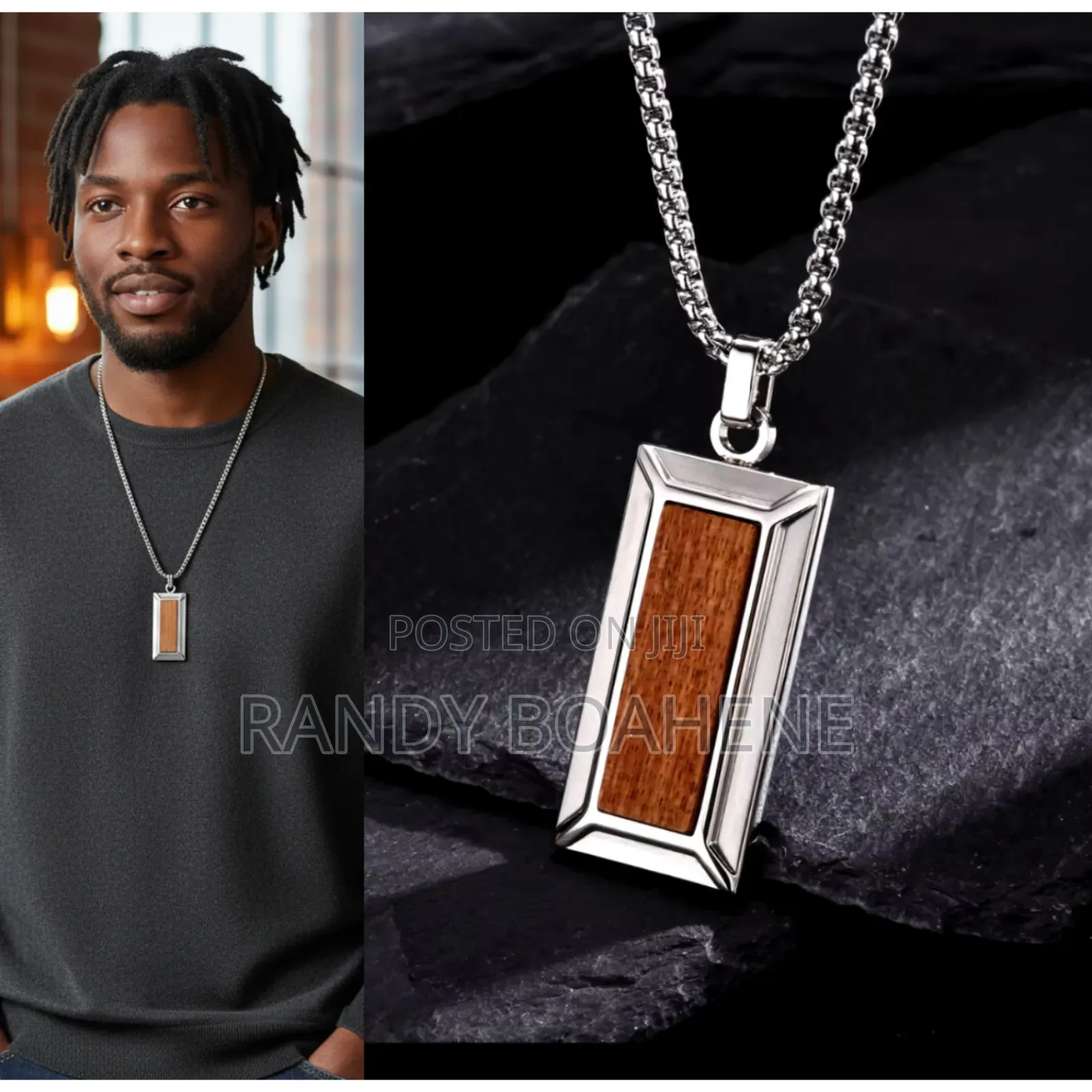 Rosewood Pendant Necklace