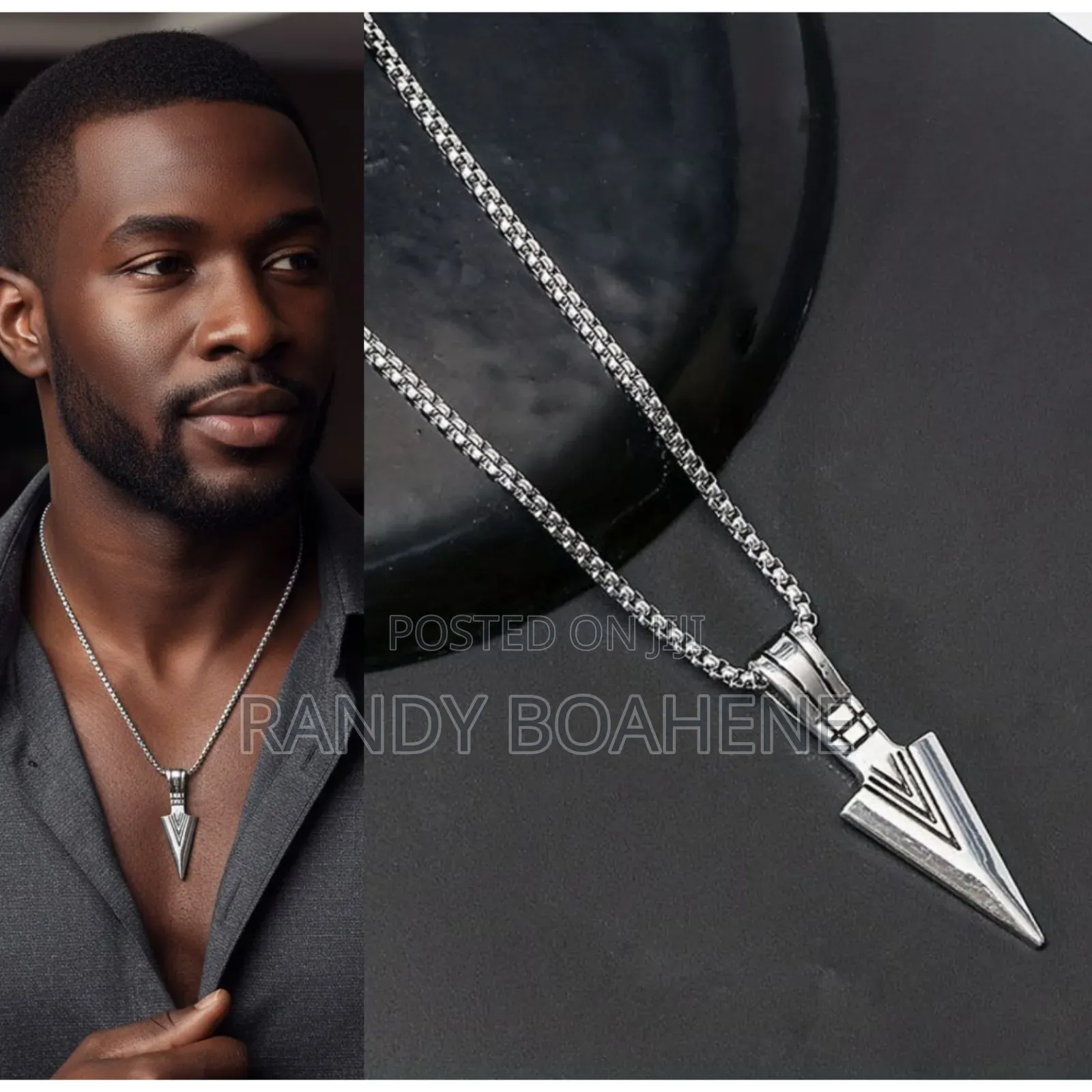Men Arrow Head Pendant Necklace