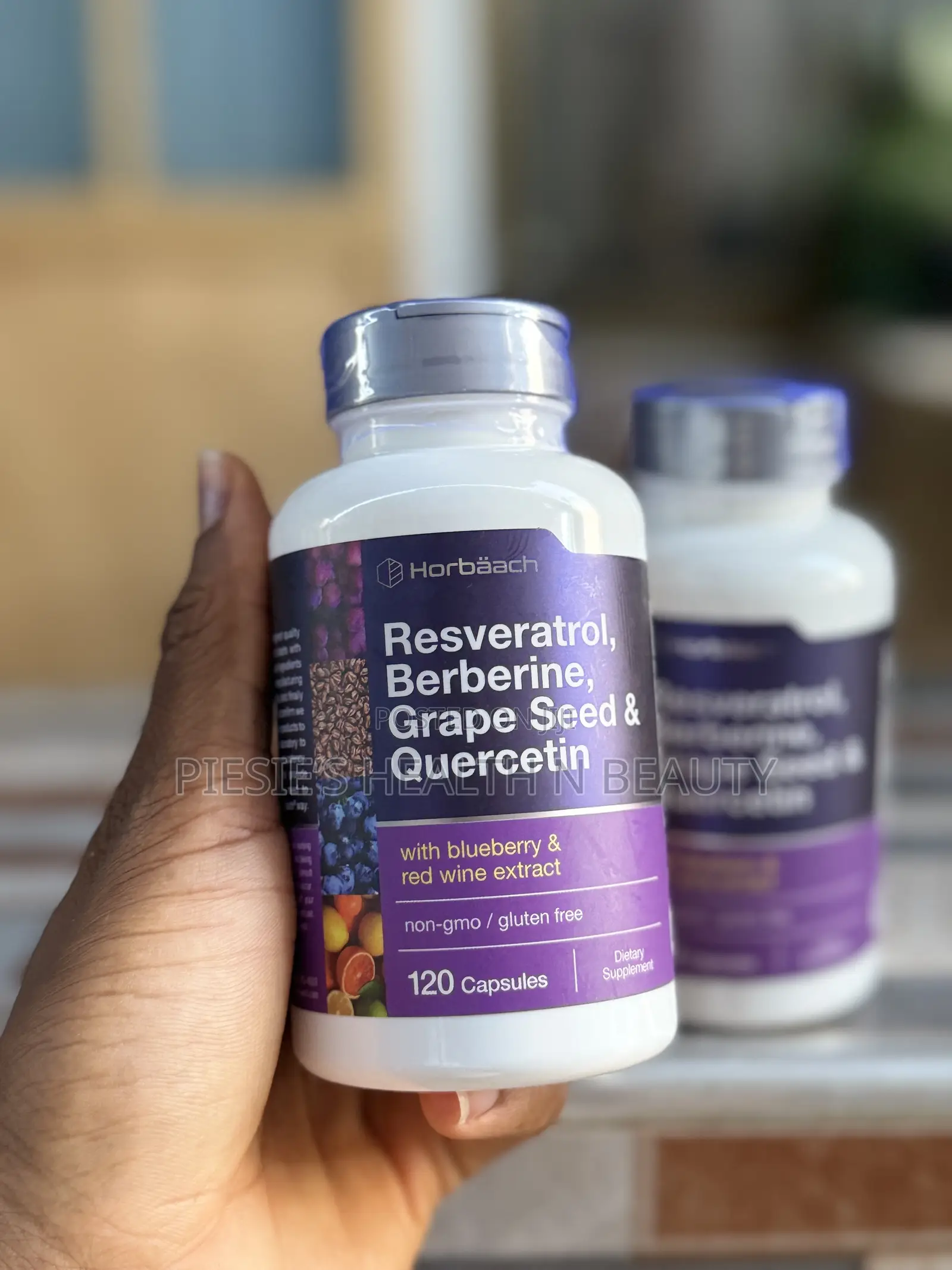 Horbaach Resveratrol, Berberine, Grape Seed Quercetin, 120 Capsules