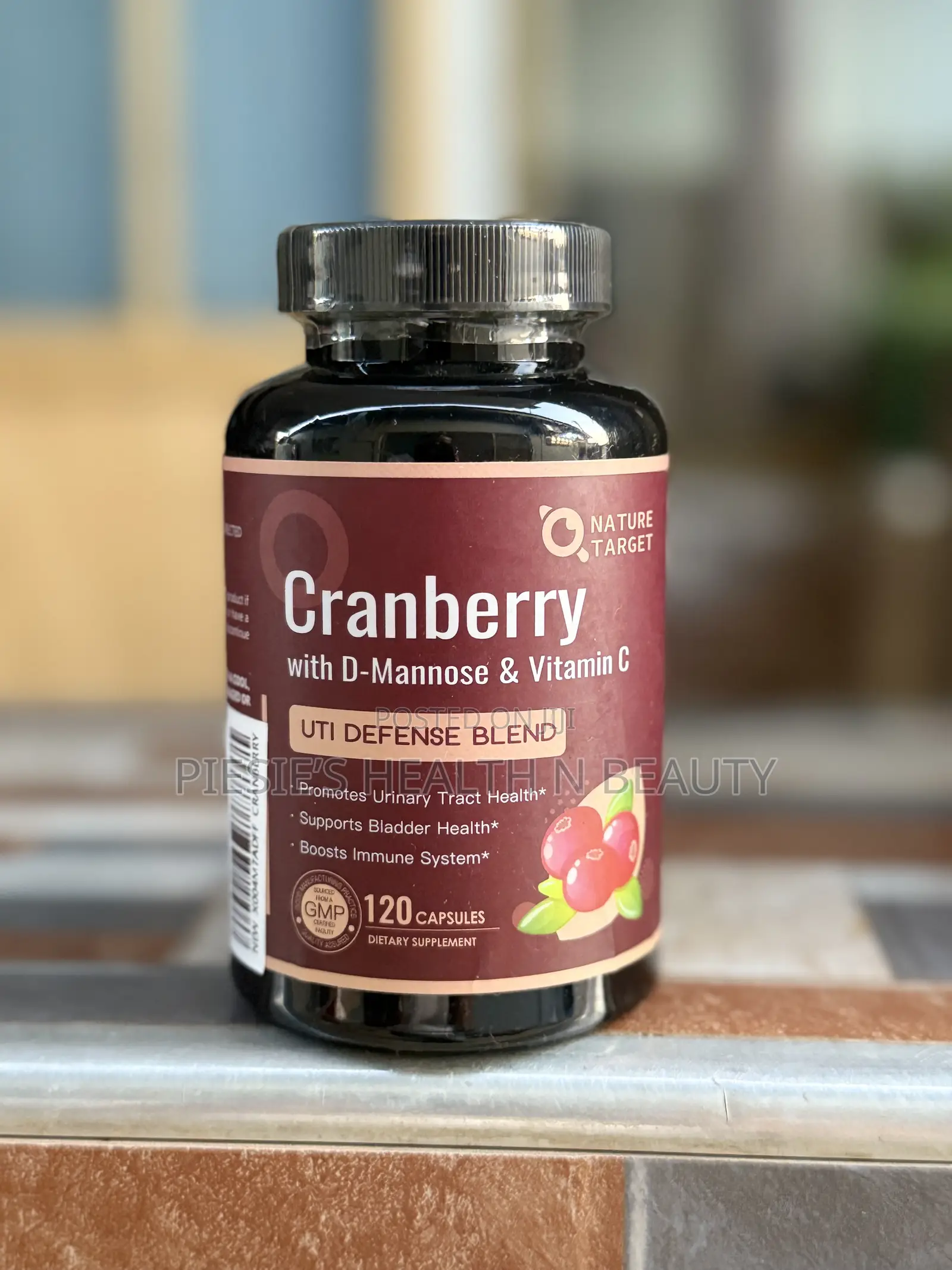 Nature Target Cranberry Pills With D-Mannose Vit C. Uti Health -120s