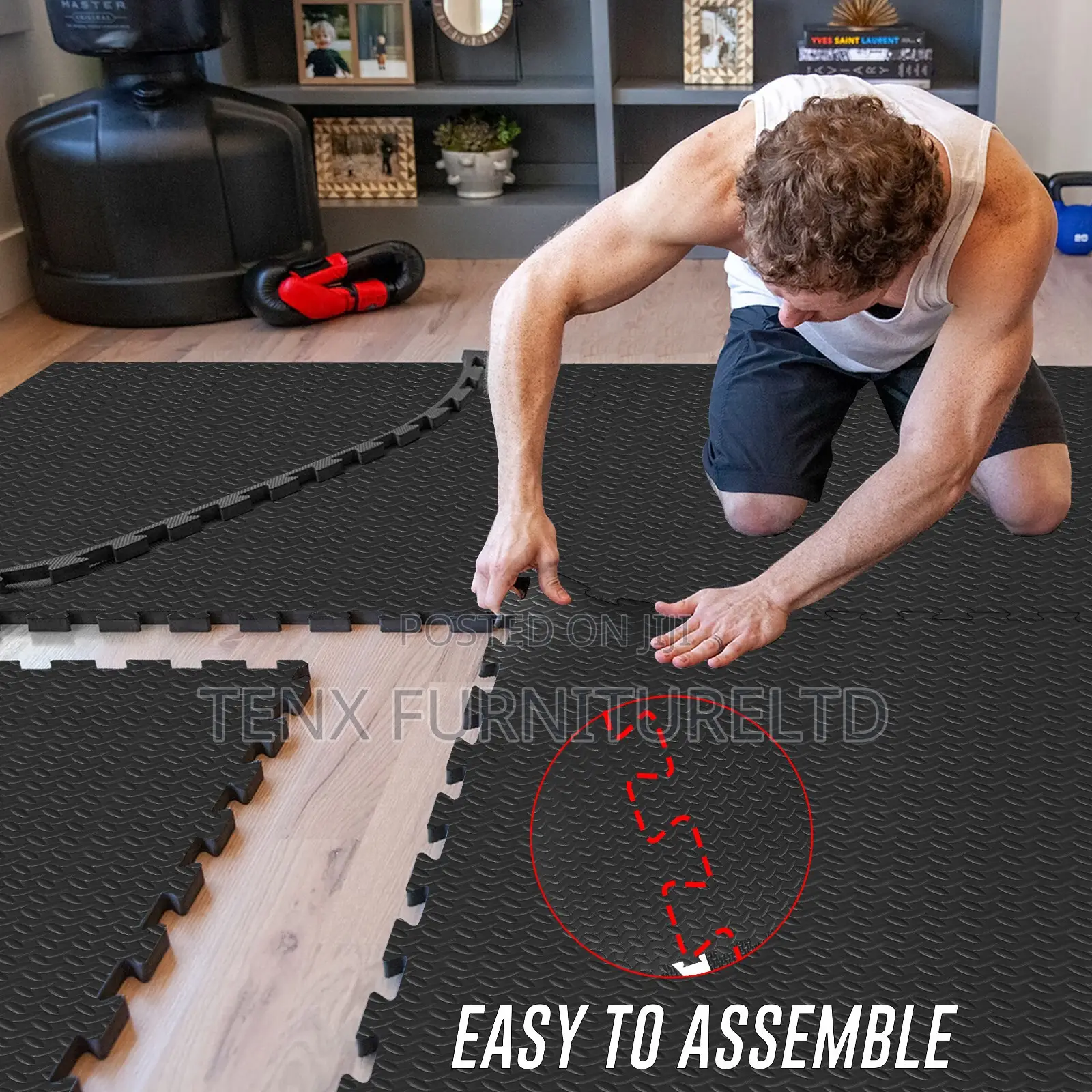 Interlocking Floor Gym/Floor Tiles (Black)
