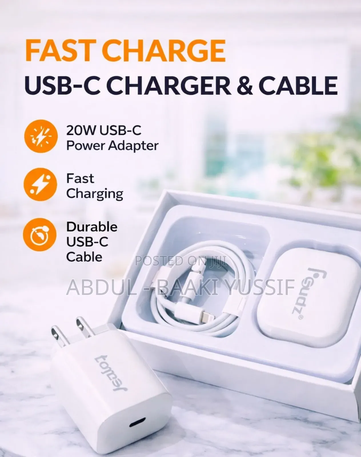  Fast Charge Usb-C Charger Cable (20w)