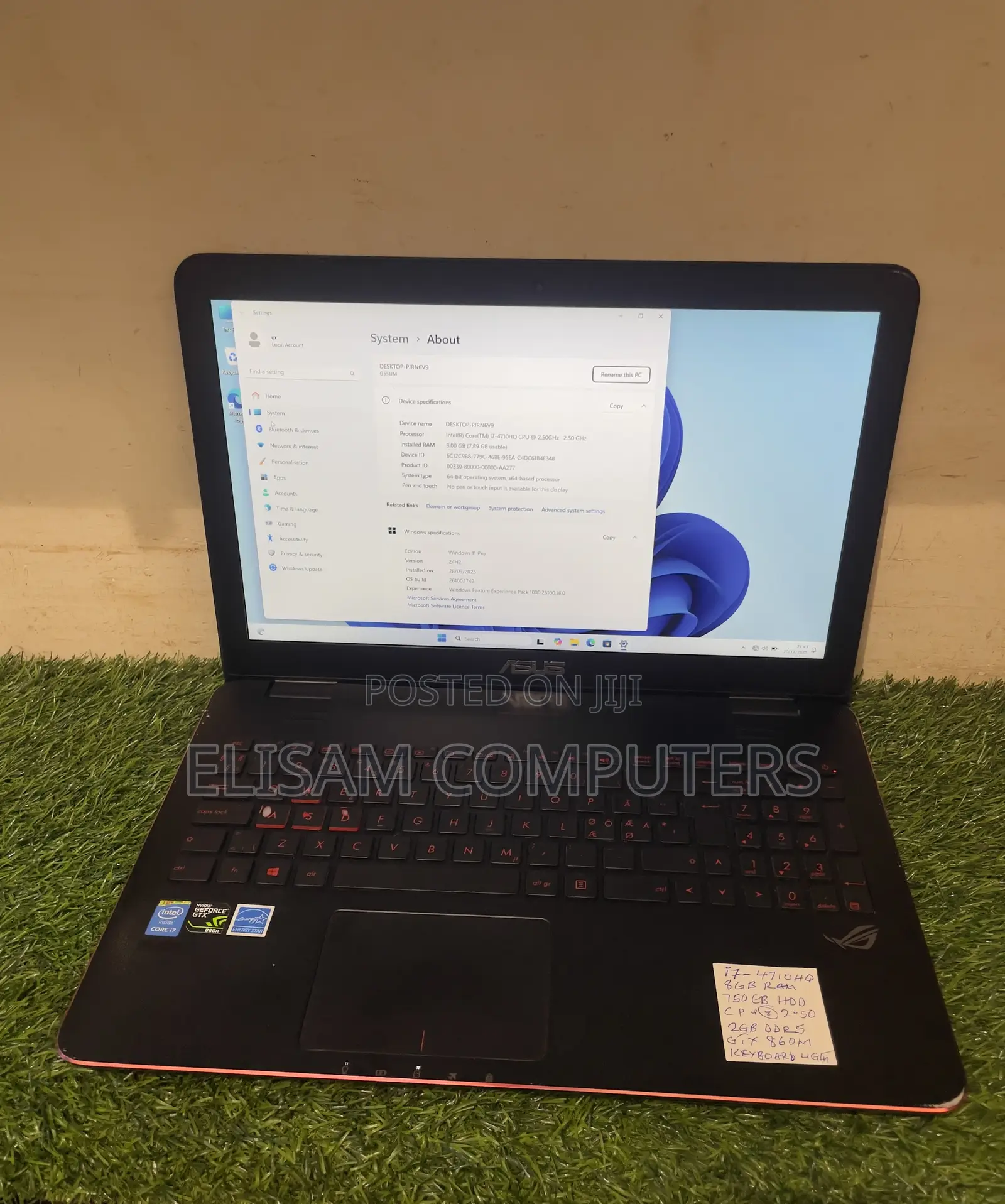 Laptop Asus G551JK 8GB Intel Core i7 SSD 256GB