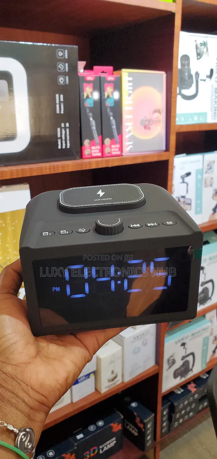 Bluetooth Speaker With Alarm Clock and Wireless Charger