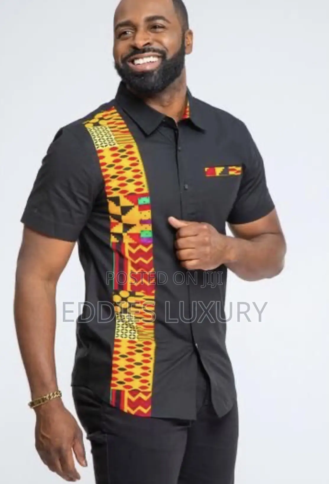 Exquisite Ankara Men’S Button Shirt