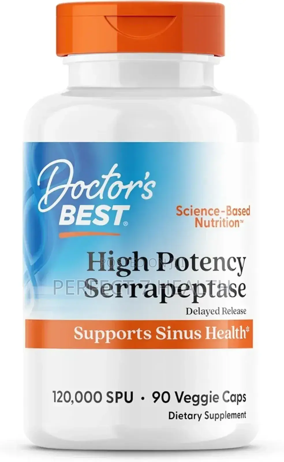 High Potency Serrapeptase, Sinus Health, 120,000 Spu Per Cap, 90 Vcaps