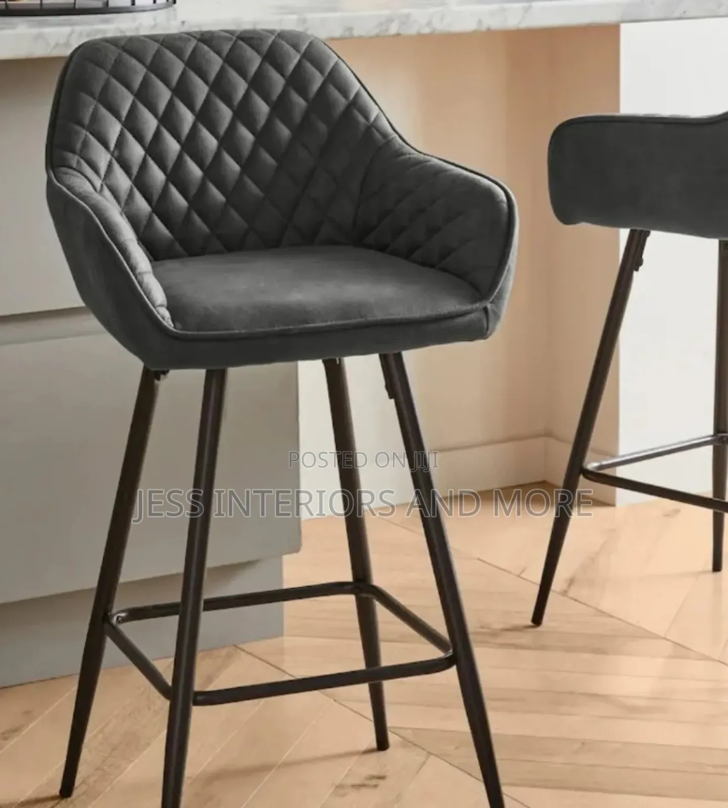 Bar Stools Set of 2( Pecca
)Grey