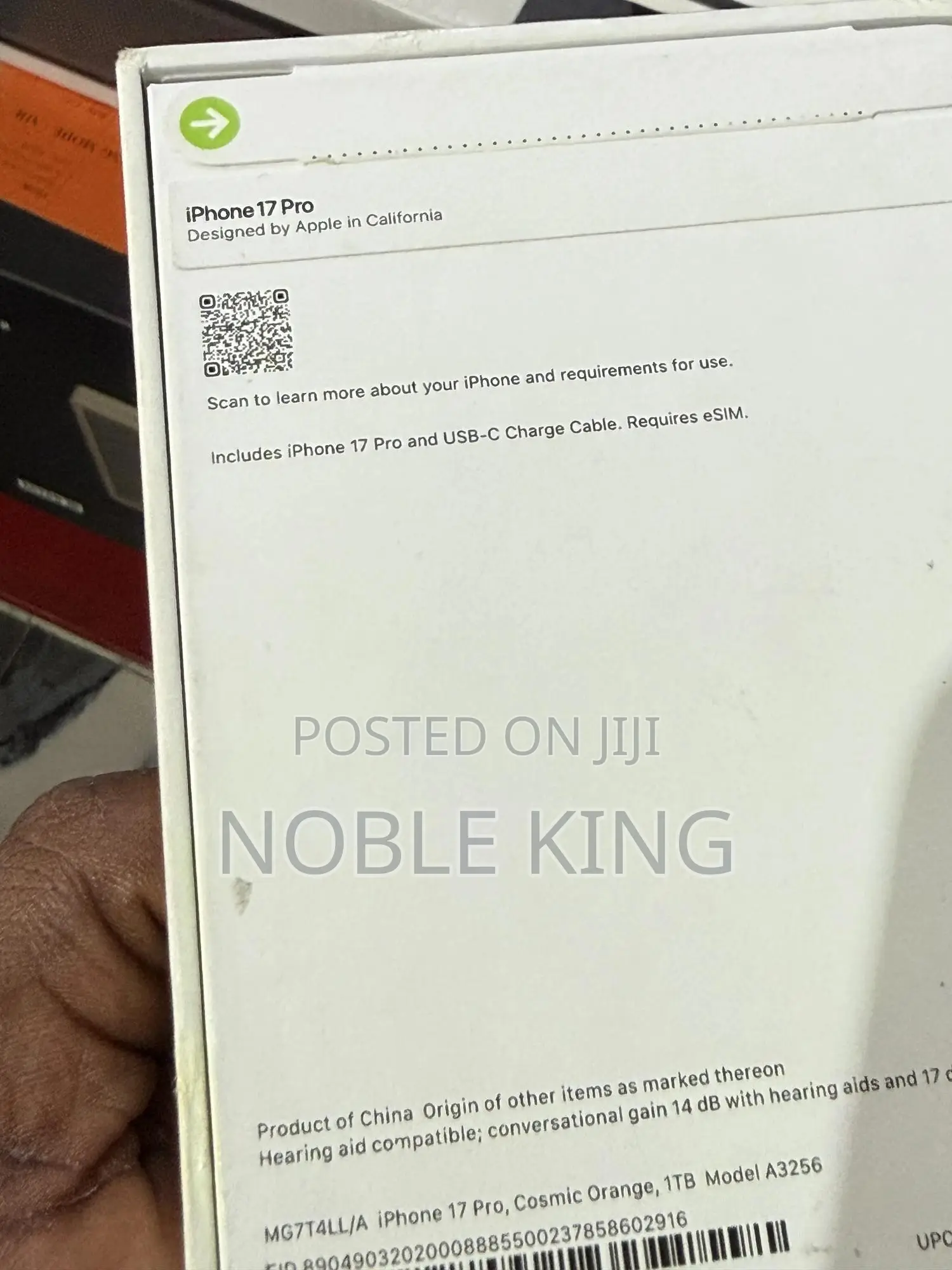 New Apple iPhone 17 Pro 1 TB Orange