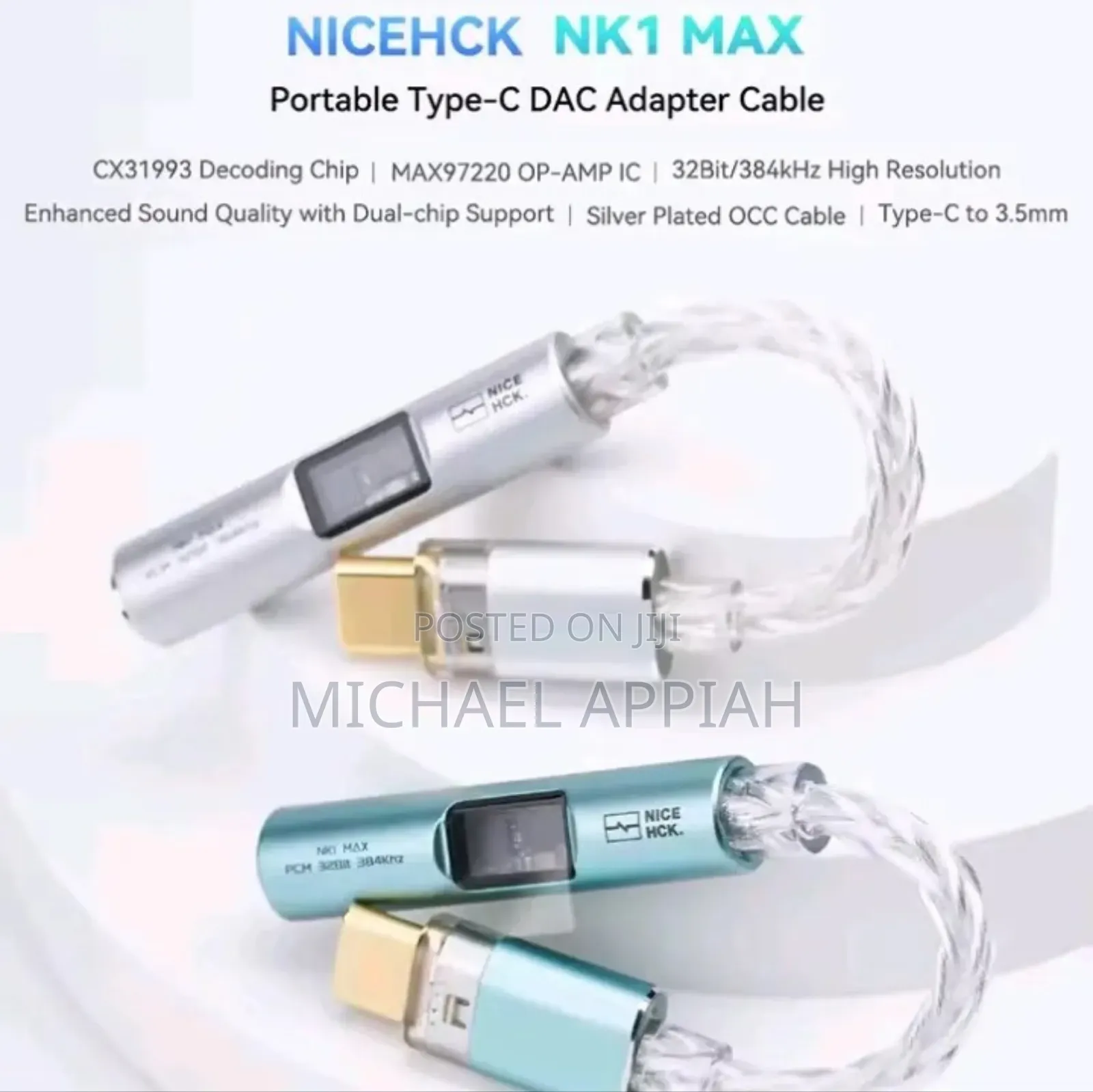 Nicehck Nk1 Max Type - C to Aux Dac Adapter Cable Amplifier