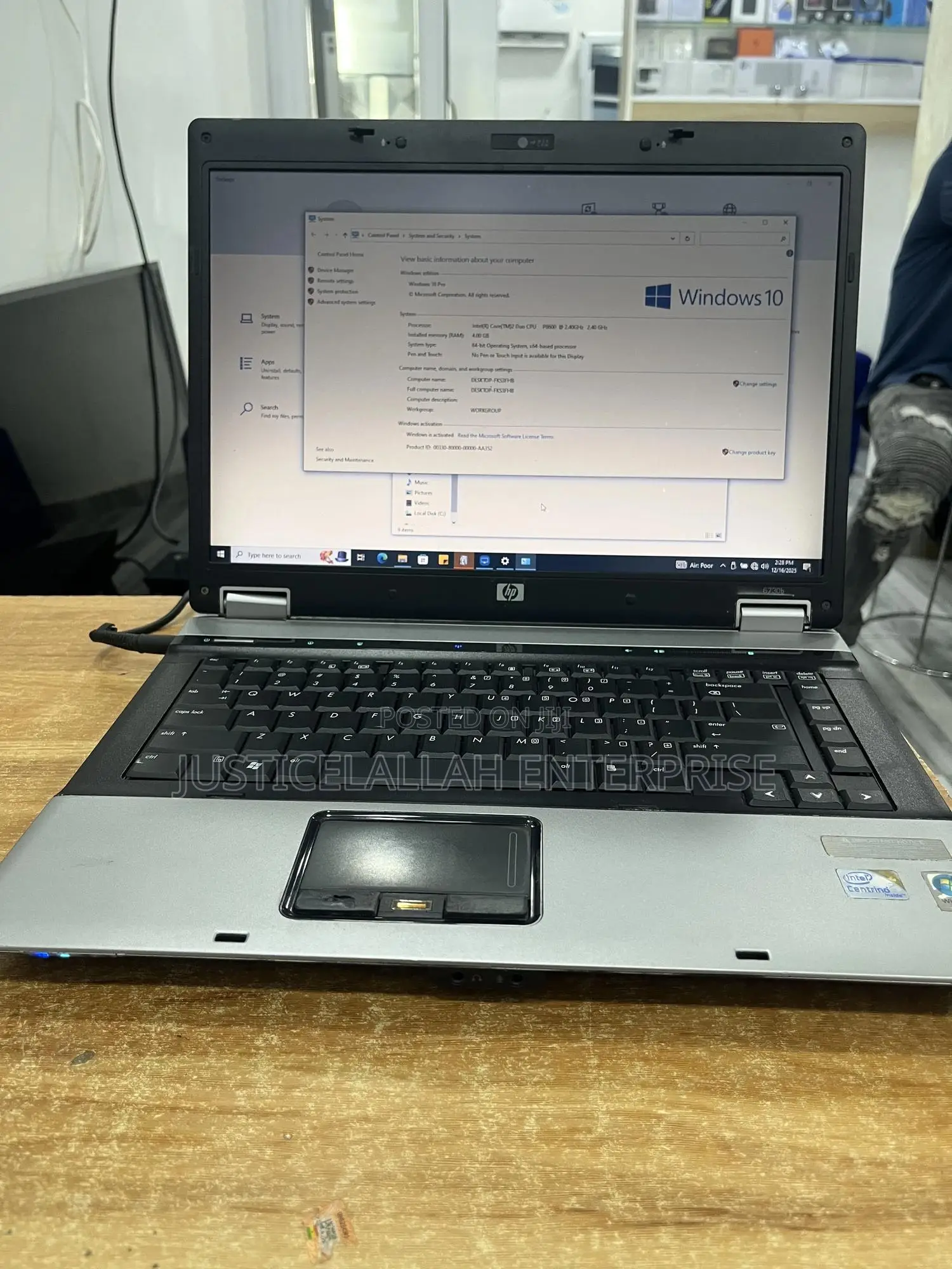 Laptop HP 4GB Intel HDD 128GB