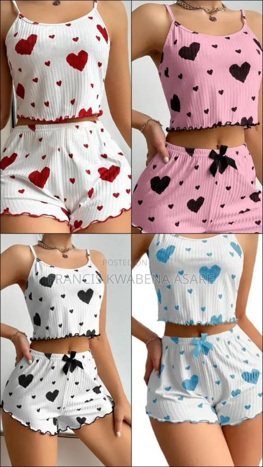 2 Pieces Crop Nightwear 40gh Wholesale