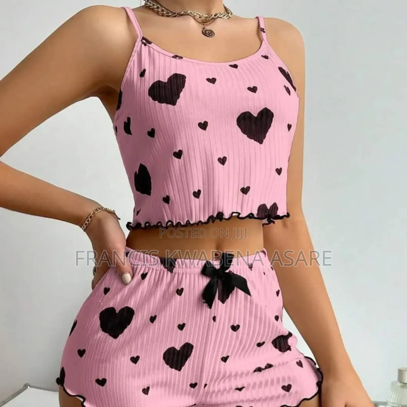 2 Pieces Crop Nightwear 40gh Wholesale