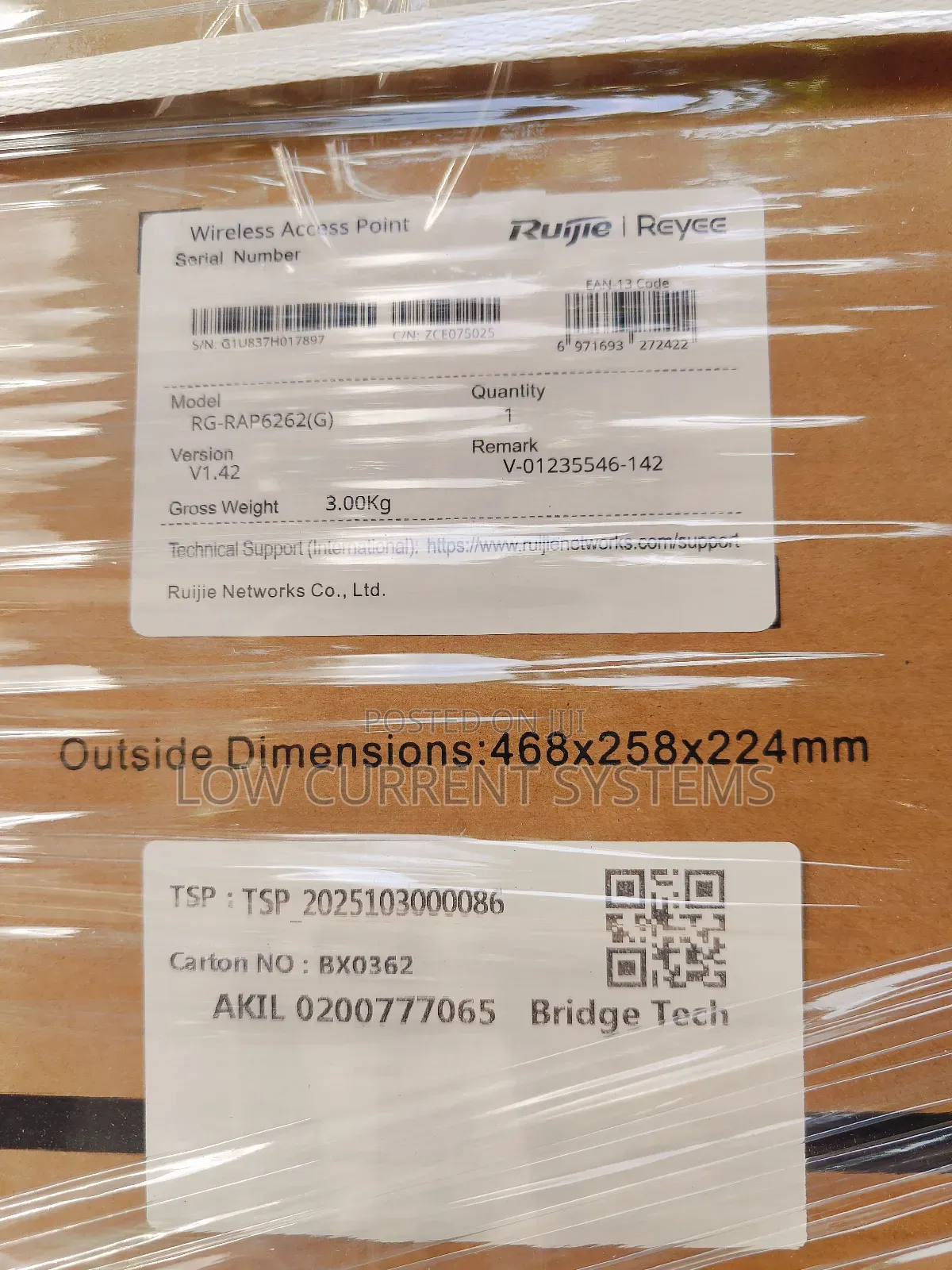 Ruijie Ax1800 Rg-Rap6262(G) Access Point Hotspot Business Ap 300m