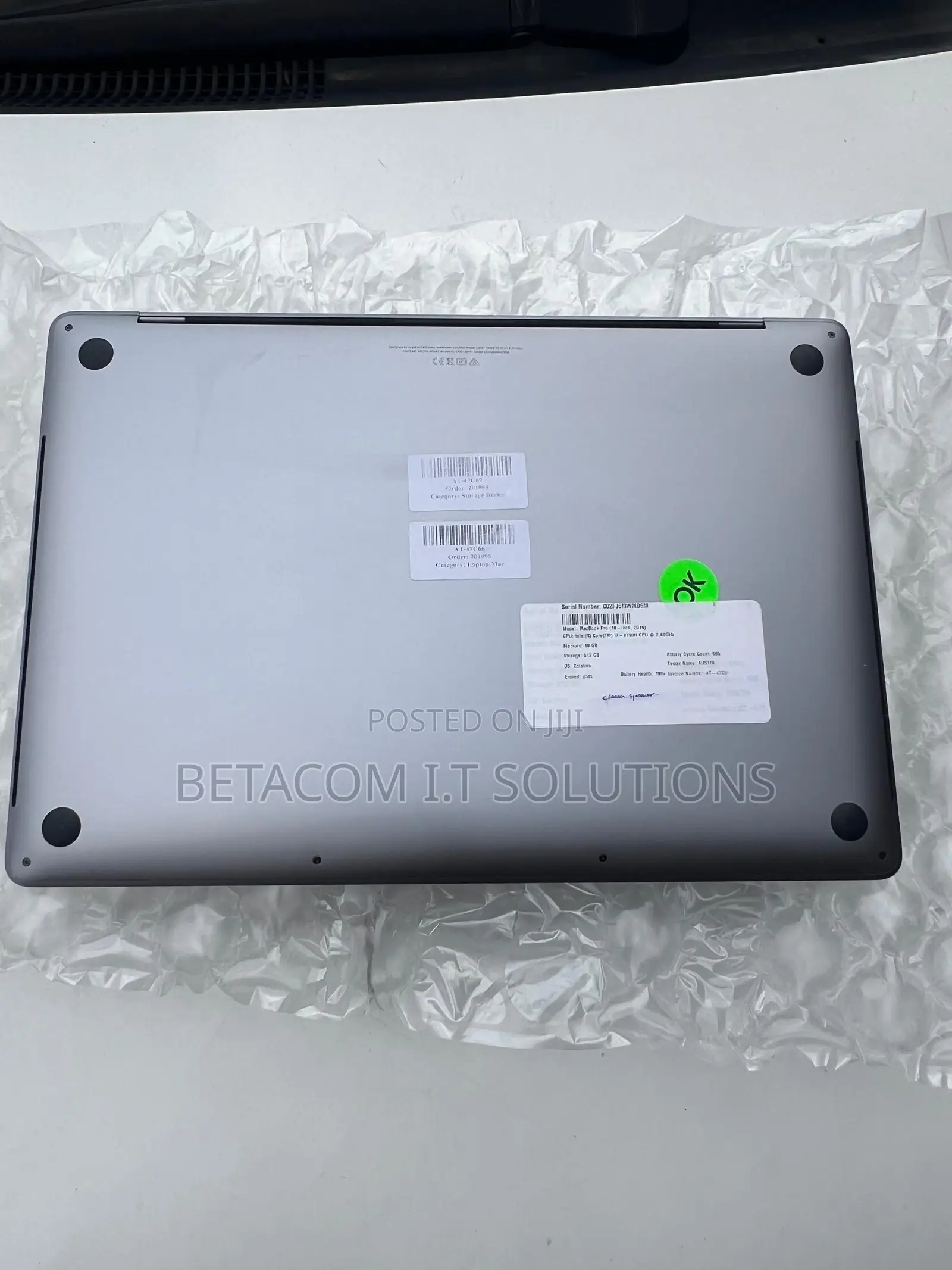 Laptop Apple MacBook Pro 2019 16GB Intel Core i7 SSD 512GB