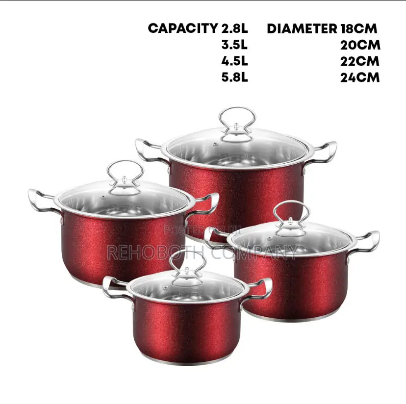 Epoque Stockpot Red 4pc Set