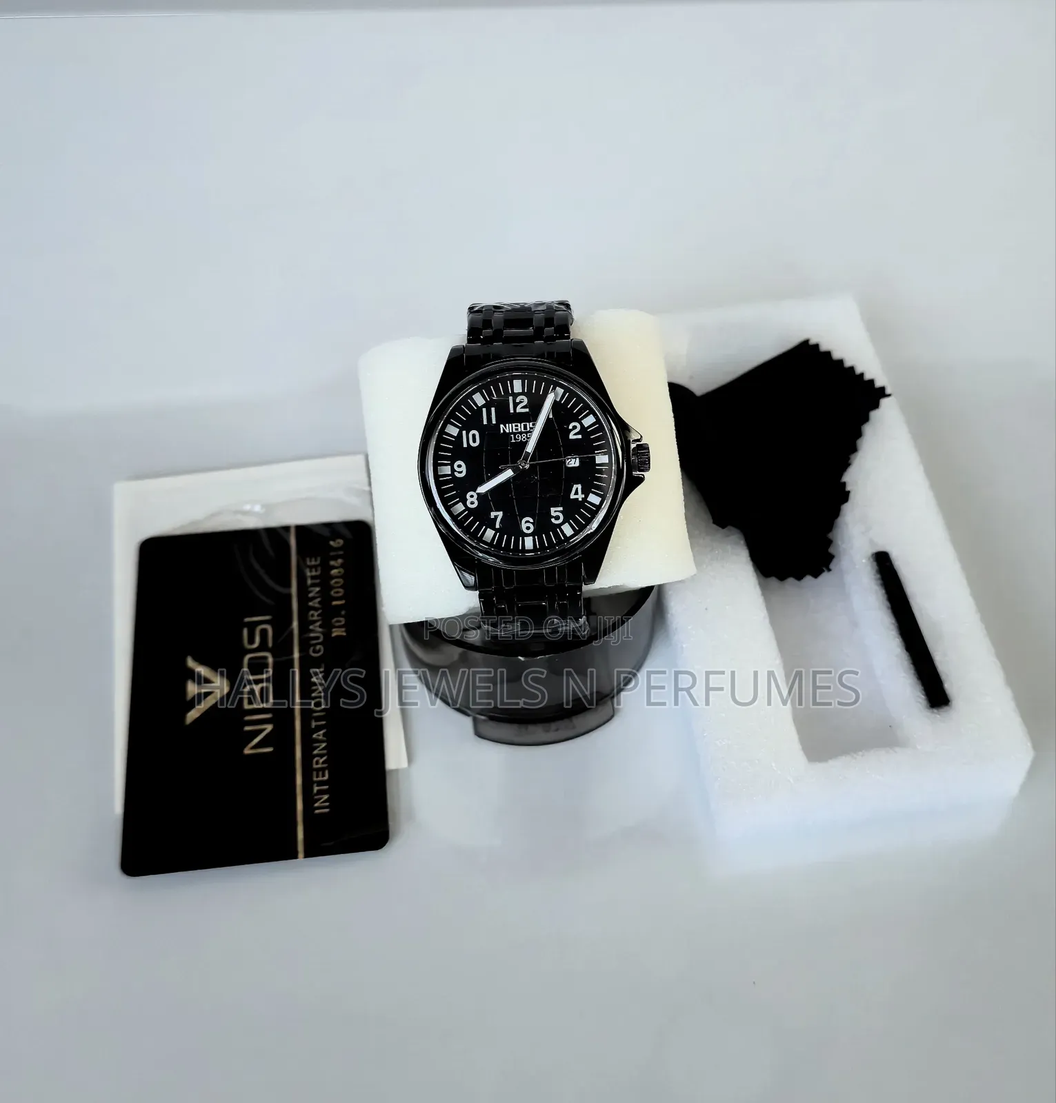 Men's Wristwatch, Black Nibosi Quartz Watch