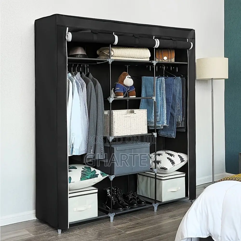 Fabric/ Material 3 in 1 Foldable Portable Wardrobe