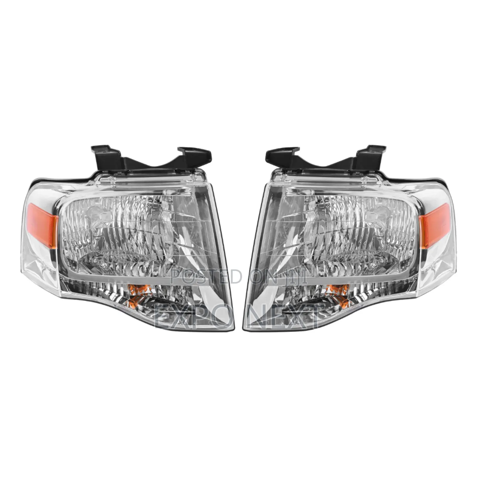 Pair Chrome Headlights For Ford Expedition 2007-2014