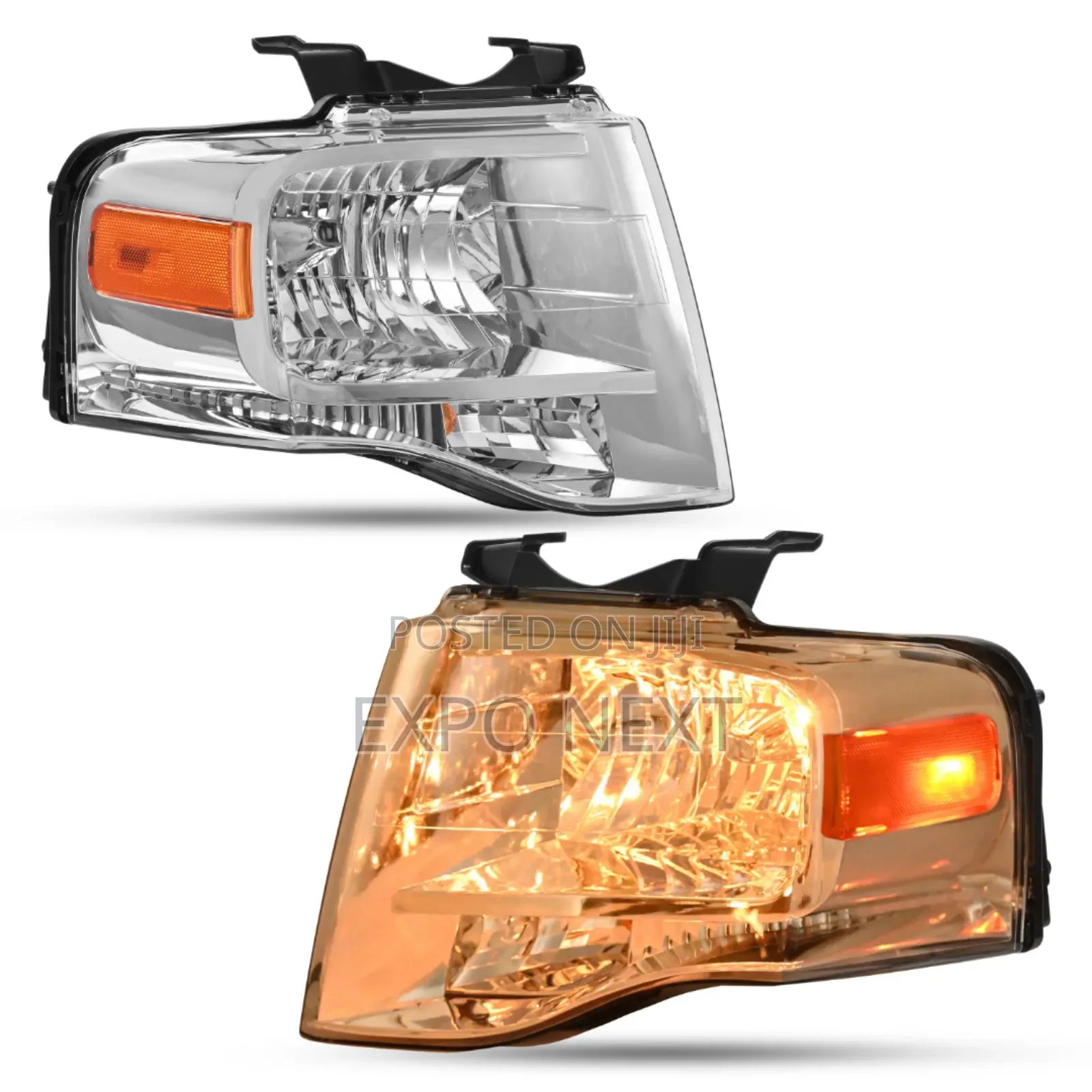 Pair Chrome Headlights For Ford Expedition 2007-2014