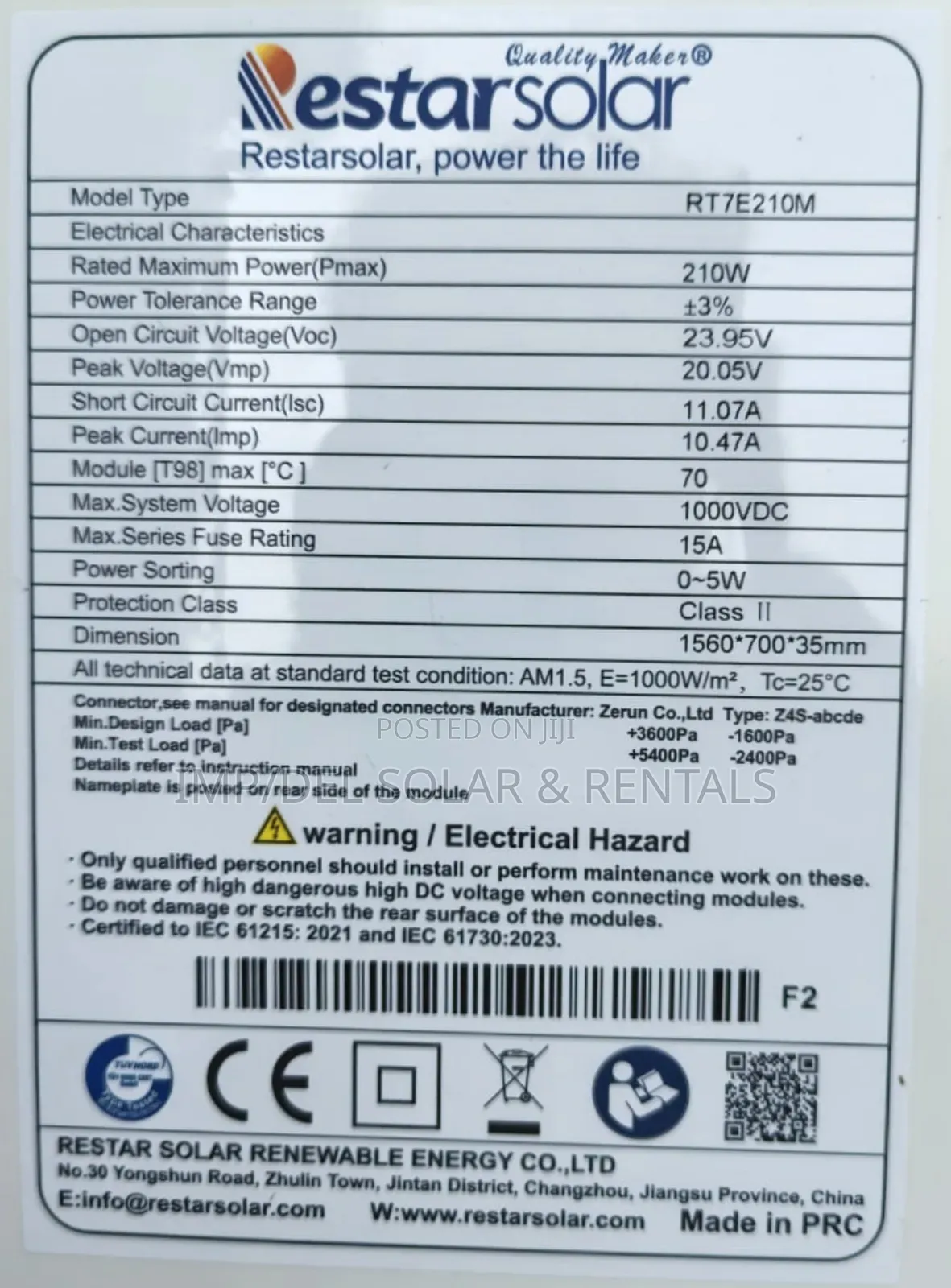 210w Mono Solar Panel Available for Sale