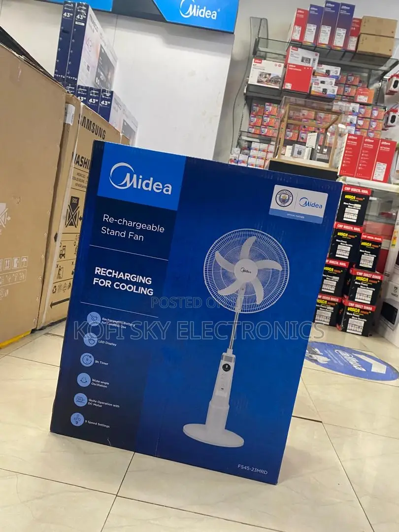 Midea 18inch Rechargeable Standing Fan