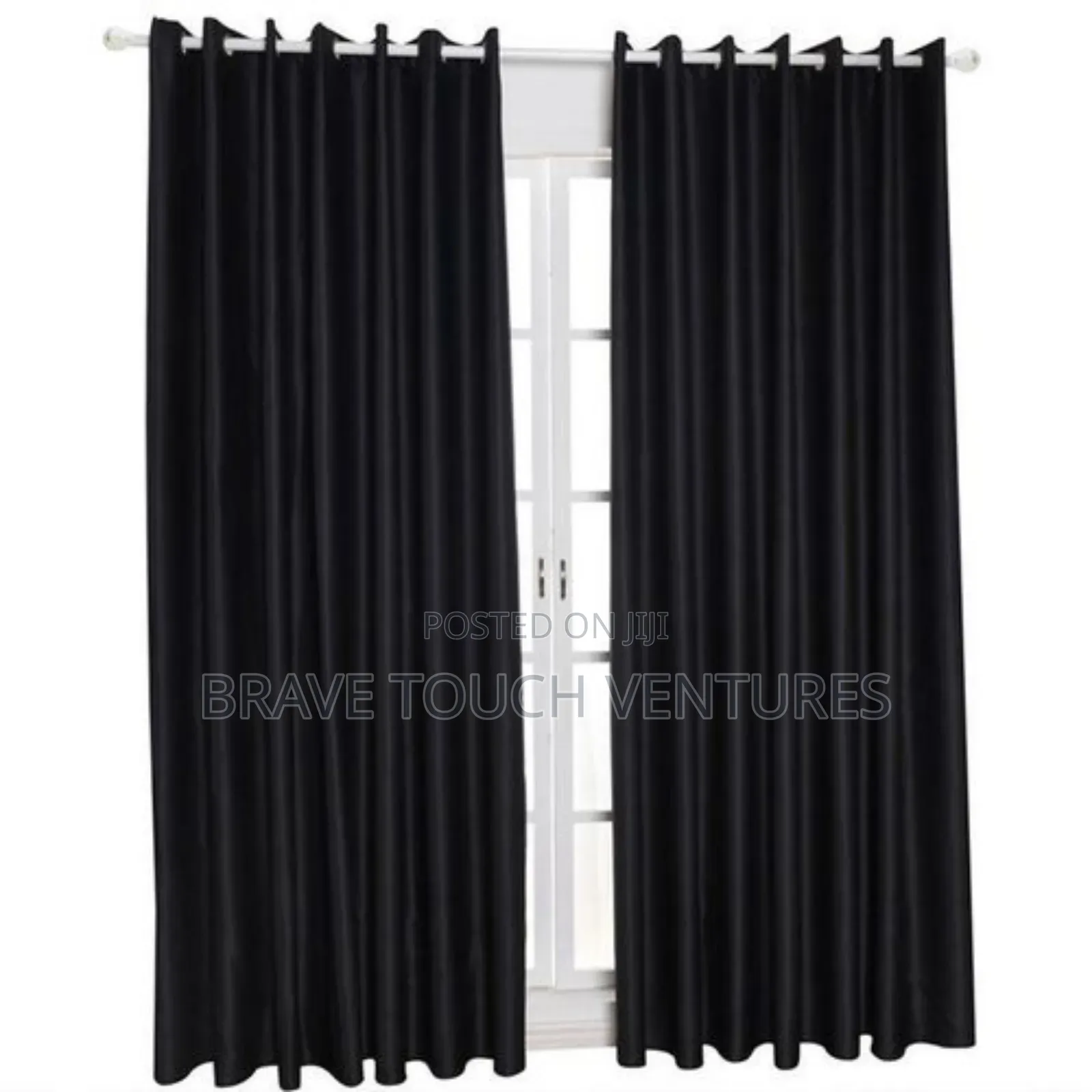2 Pieces Blackout Curtains for Doors and Windows - Black