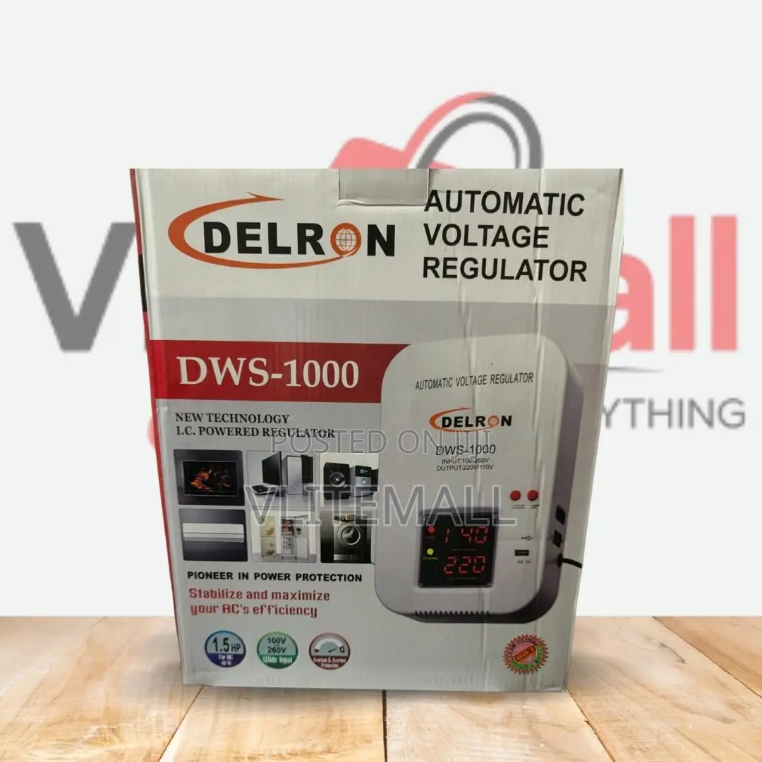 Delron Wall Mounted DWS-1000 Automatic Voltage Regulator/Stabilizer