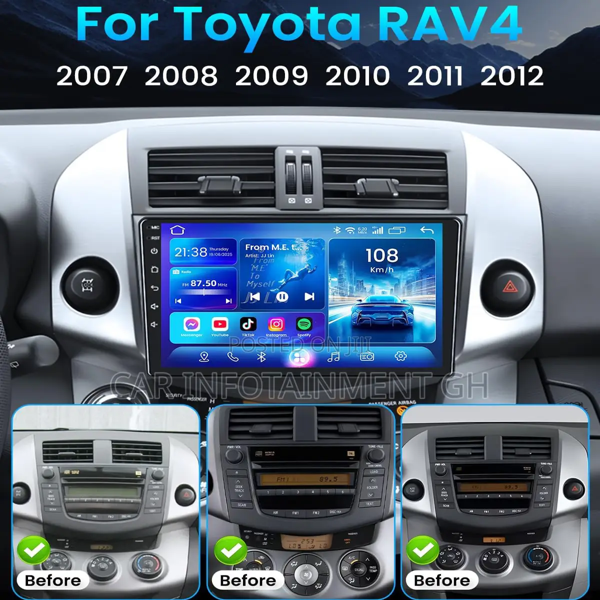 Brand New Android Car Tape for Toyota Rav4 2001 to 2012