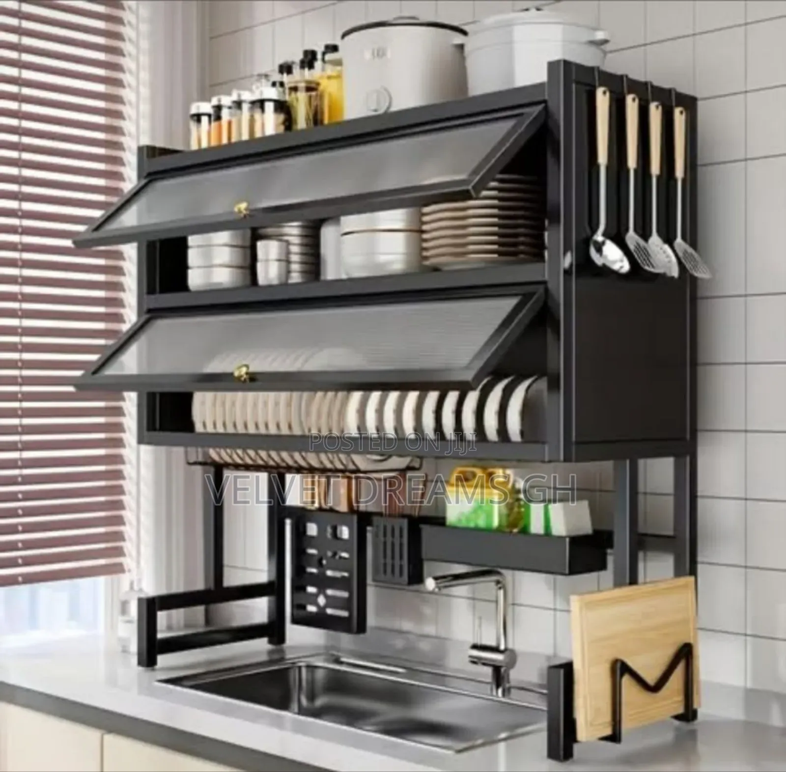 2-Tier Over-the-Sink Dish Drainer Clean Organized