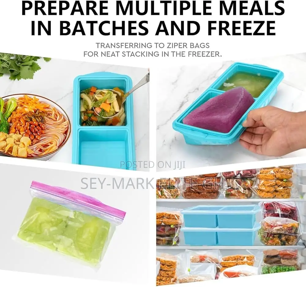 Silicone Soup/Stew Freezer Tray With Cover
