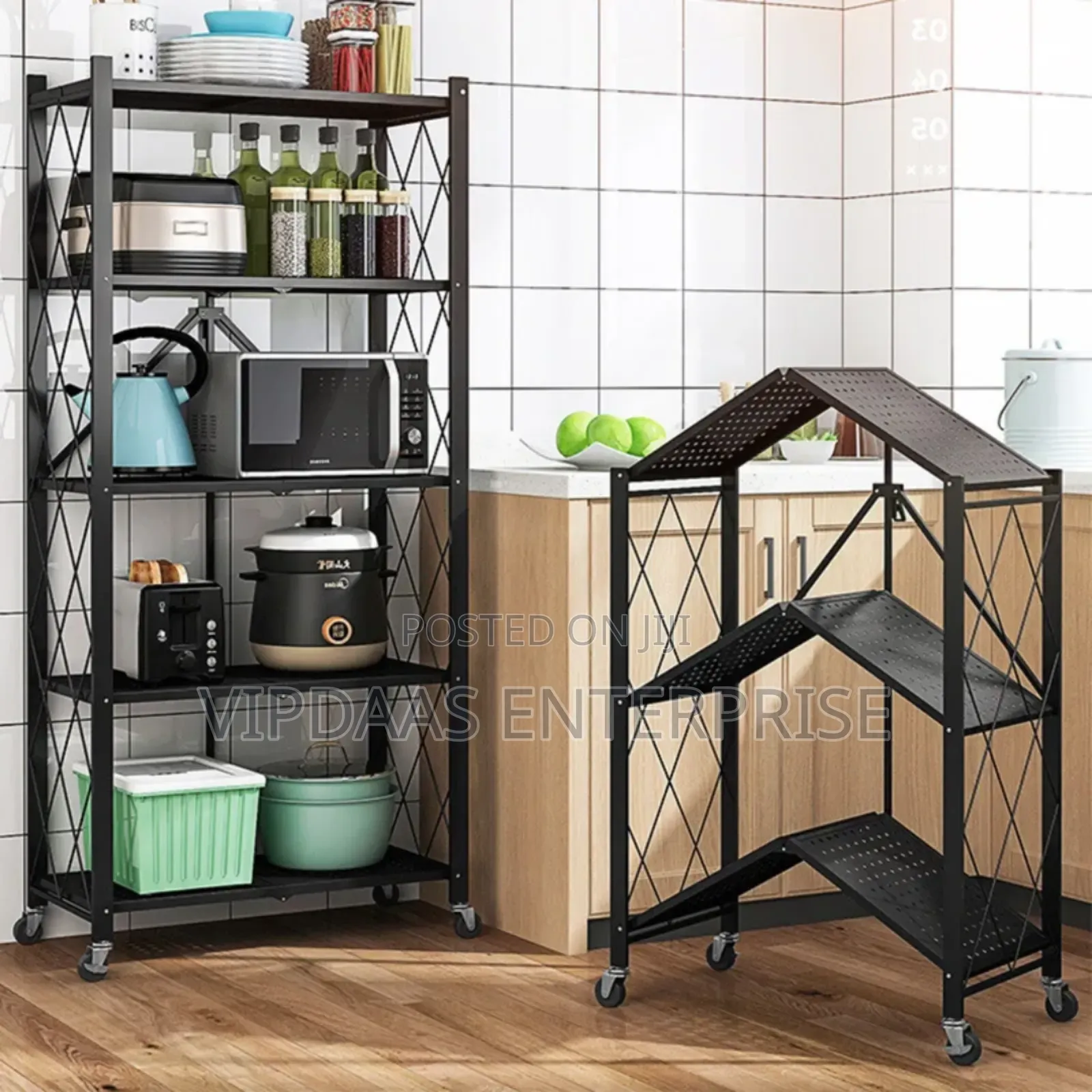 4 Tiers Metal Folding Shelves