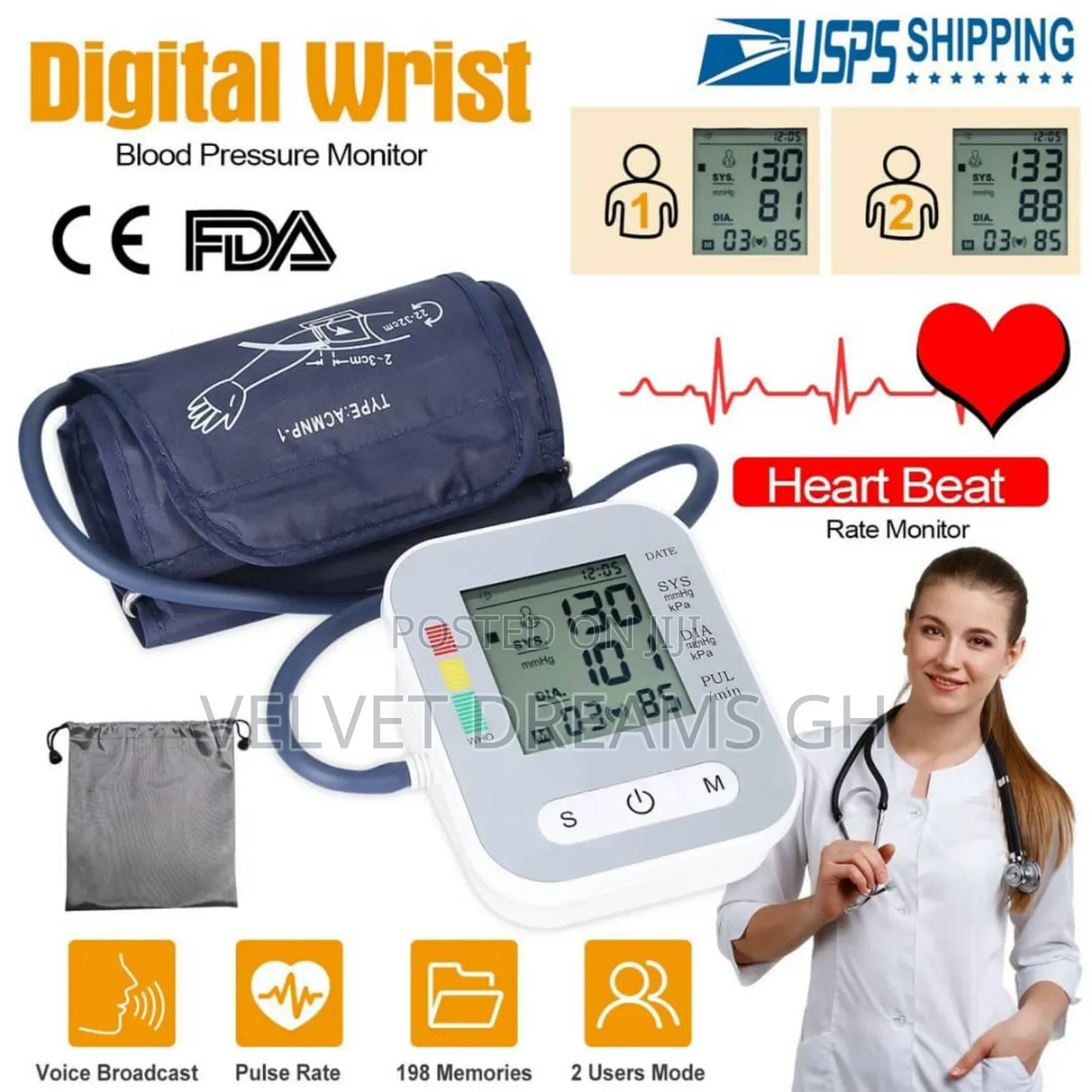 Digital Blood Pressure Monitor Accurate Easy to Use