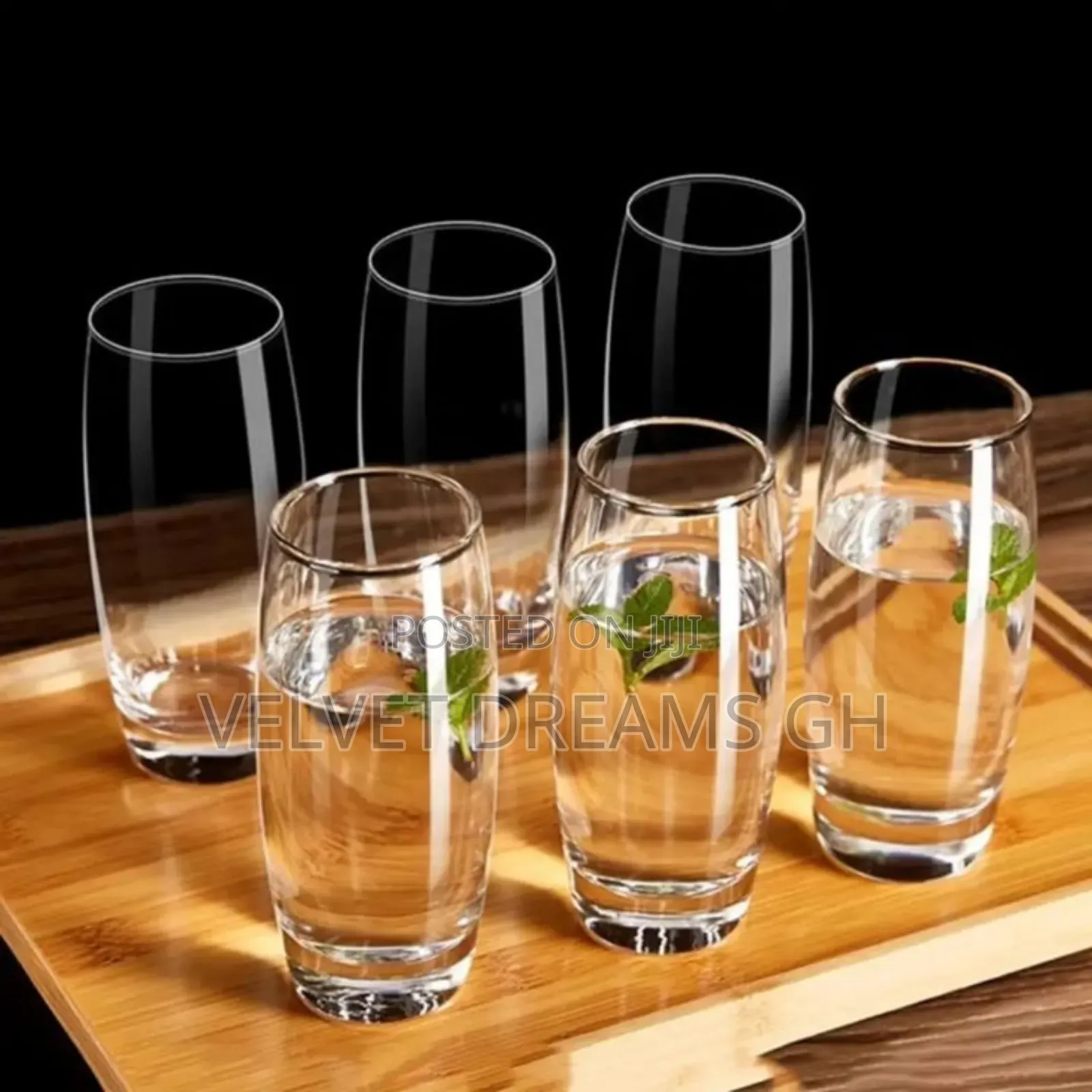 6-Piece Water Beverage Glass Set – Clear Durable