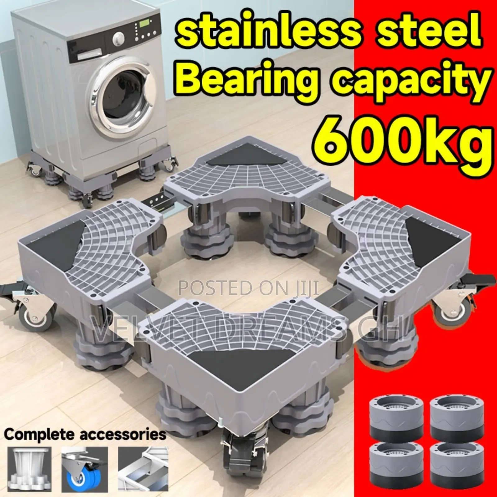 Adjustable Fridge Washing Machine Stand – Strong Durable