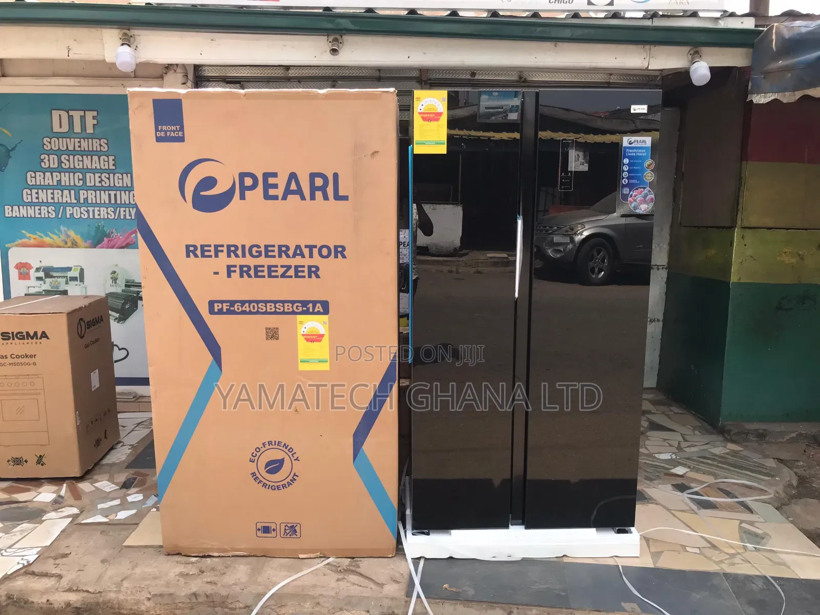 Modern Design Pearl 436 Litre Side By Side Black Mirror Refrigerator