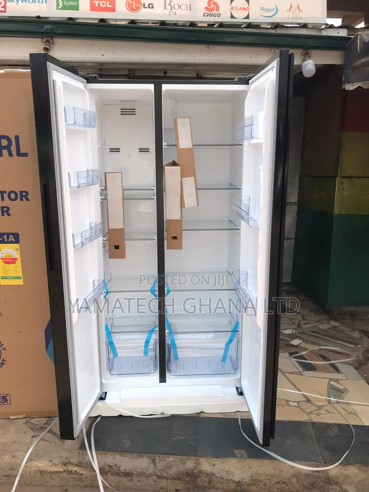 Modern Design Pearl 436 Litre Side By Side Black Mirror Refrigerator