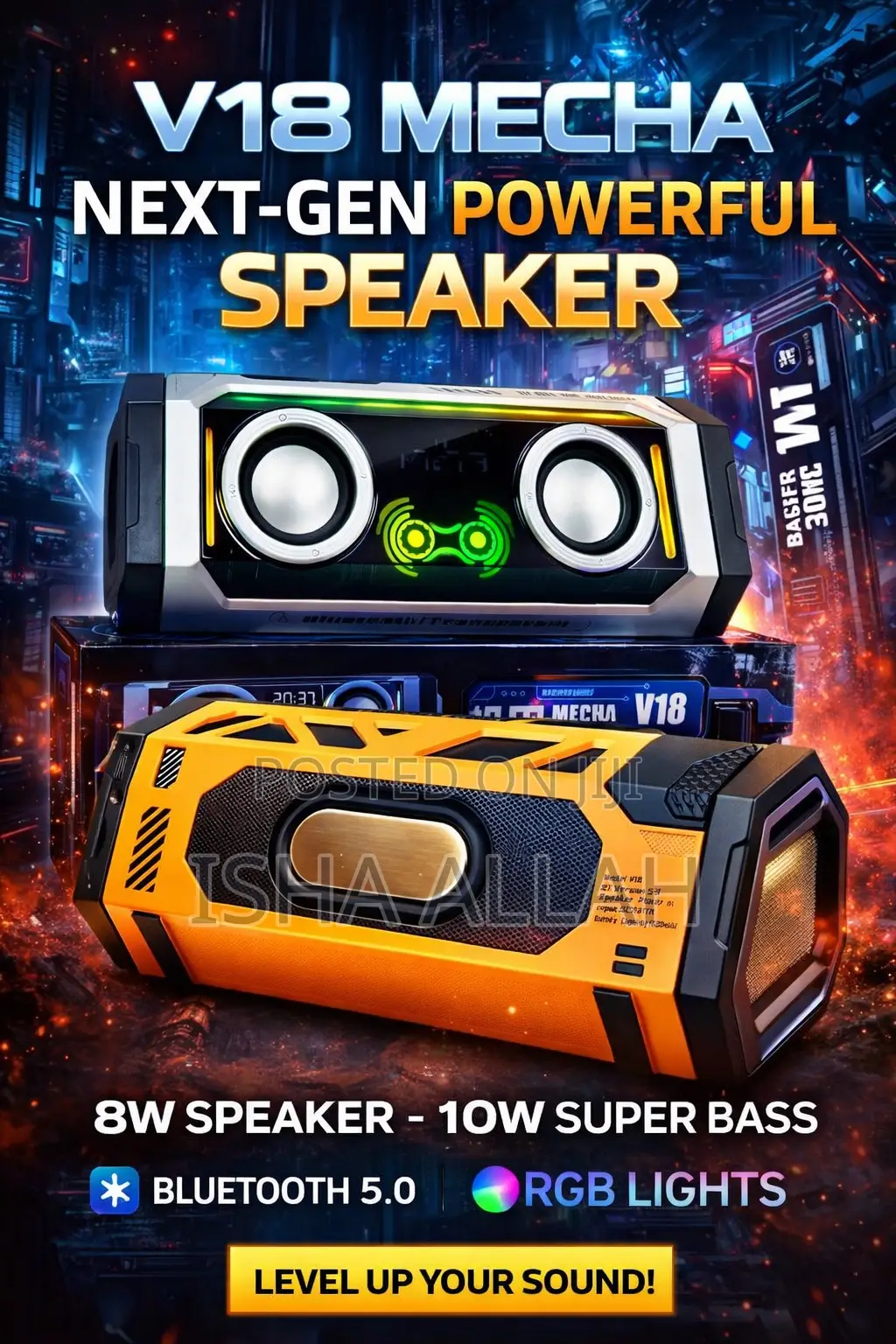 Mecha Bluetooth Speaker . For Laptops,Phones , Etc