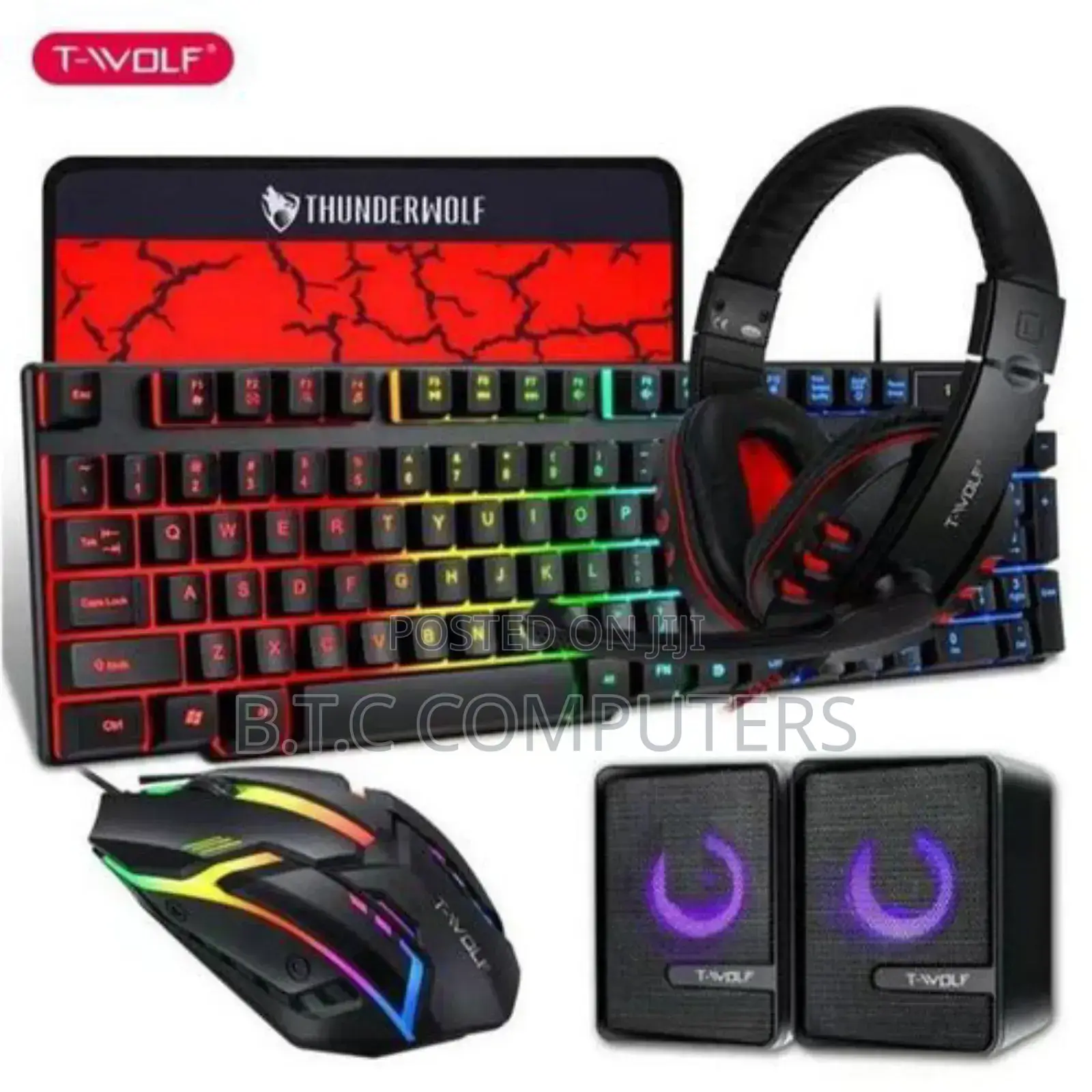 Game Set 5in1 Headset Keyboard Mouse Pad Speaker And Mouse