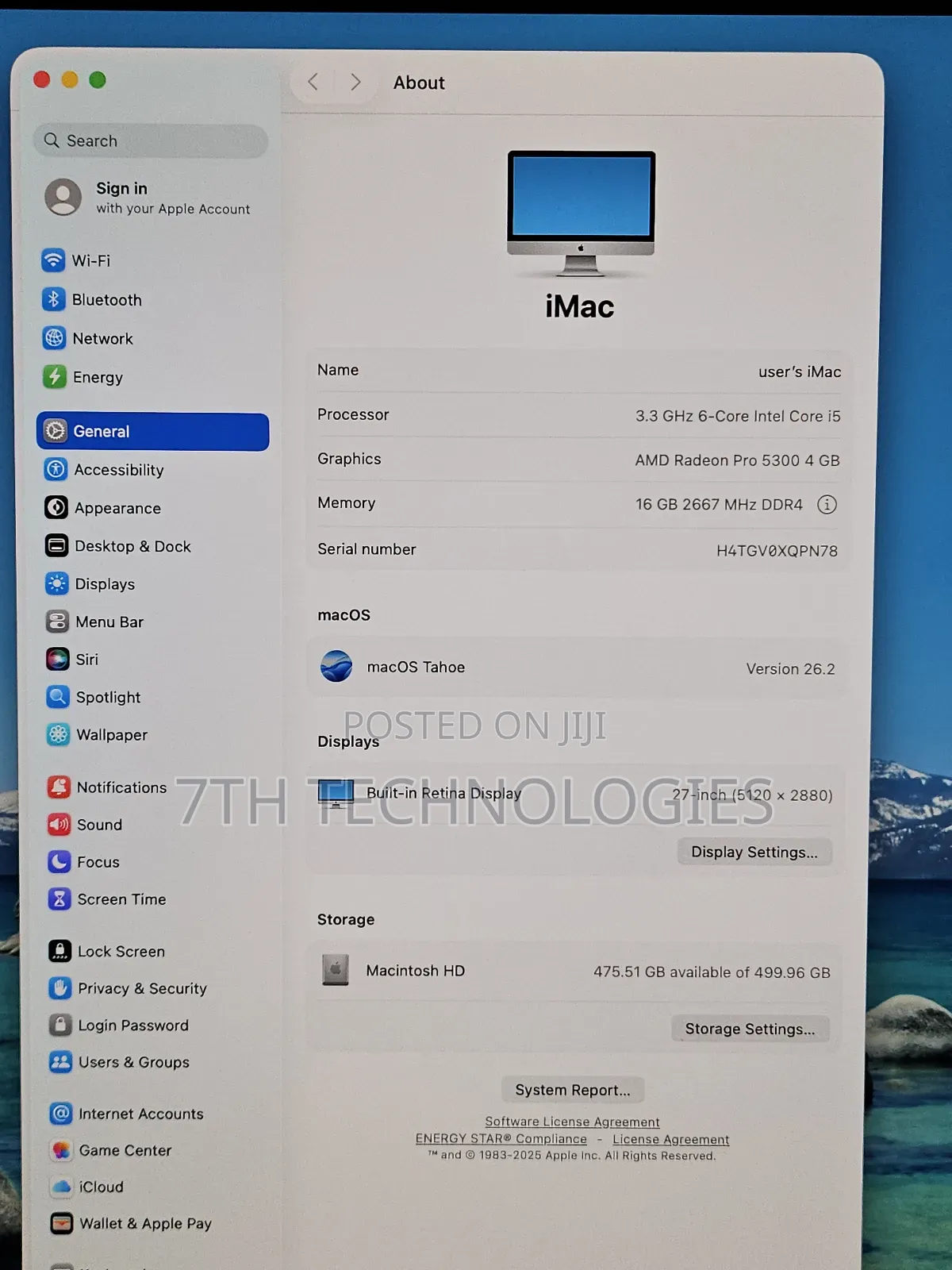 Desktop Computer Apple iMac 16GB Intel Core i5 SSD 512GB