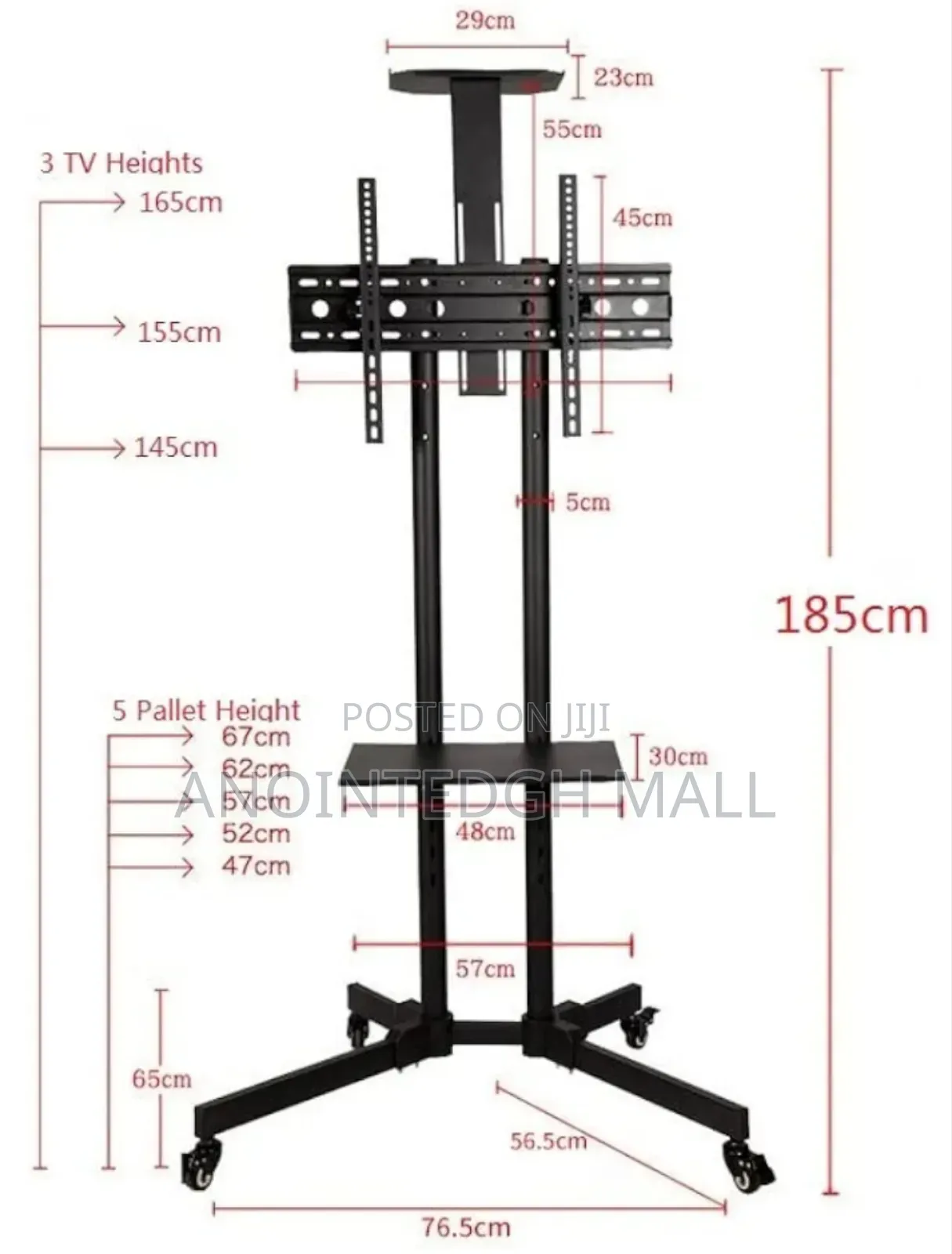 Mobile Tv Mount Stand - Black