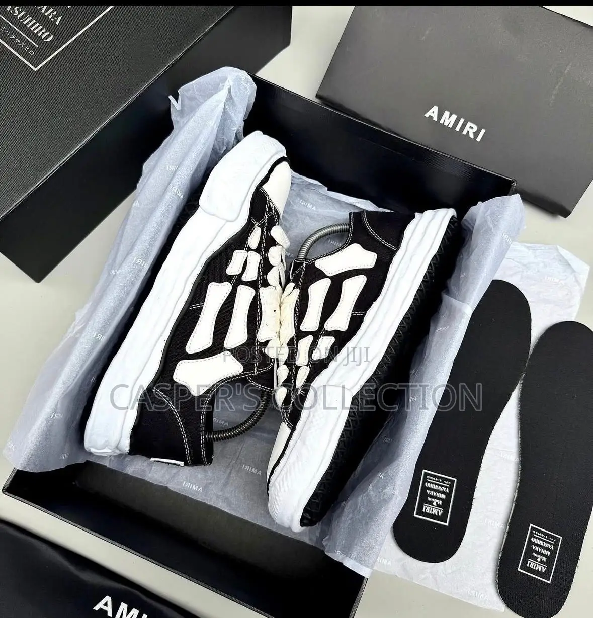 Amiri Mmy Bones X Maison Mihara Yasuhiro Black Low-Top Sneakers
