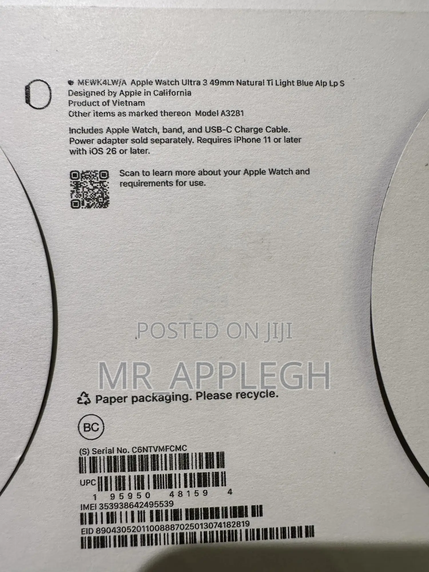 Apple Watch Ultra 3 Gps+Cellular Black