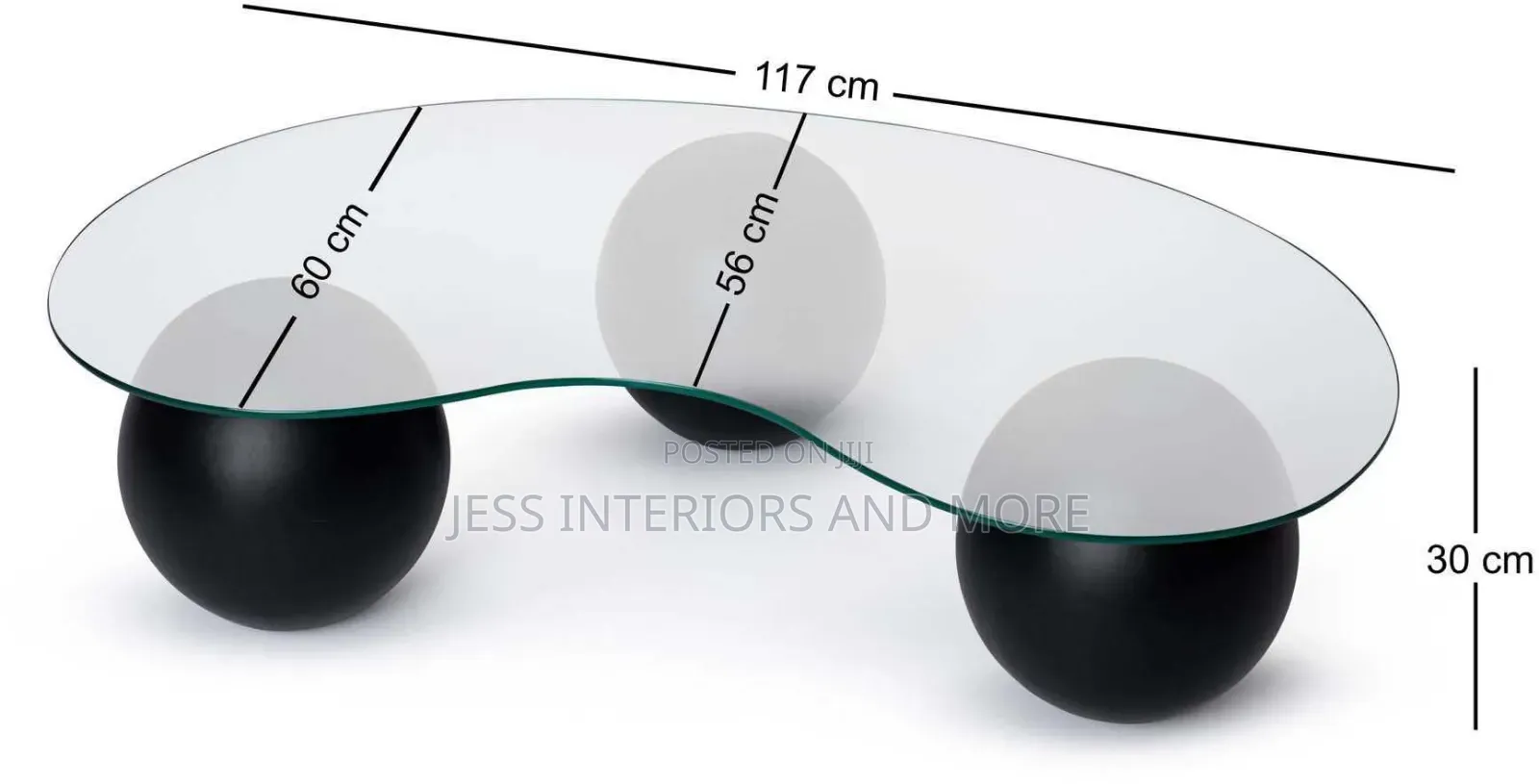 Center Table (Curved Glass )