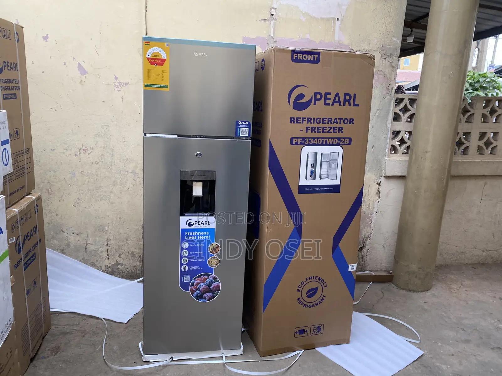 255liters Pearl Dispenser Double Door Fridge Pf-3340twd-2b