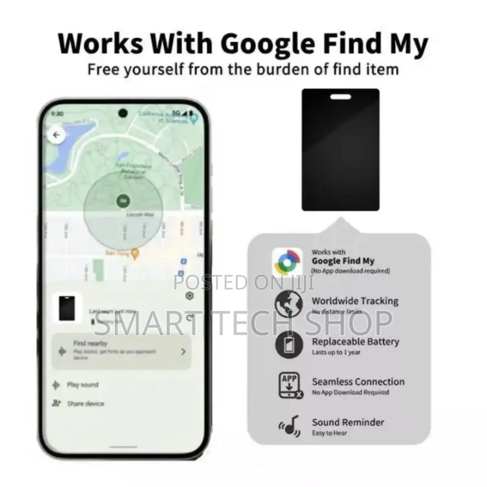 Unlimited Range Anti-Lost Alarm Smart Tag for Android Find My Device