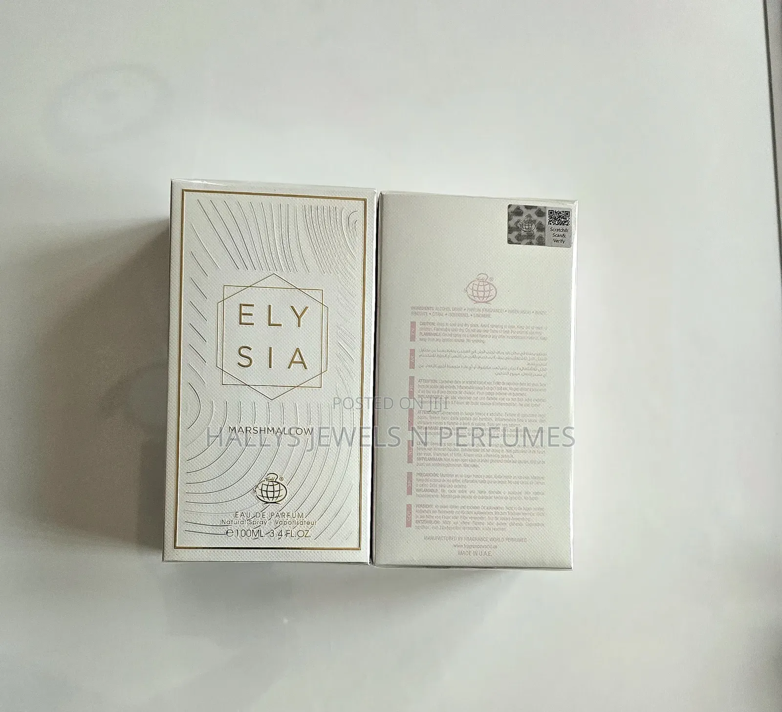 Elysia Marshmallow Perfume by Fragrance World, 100ml, Women's