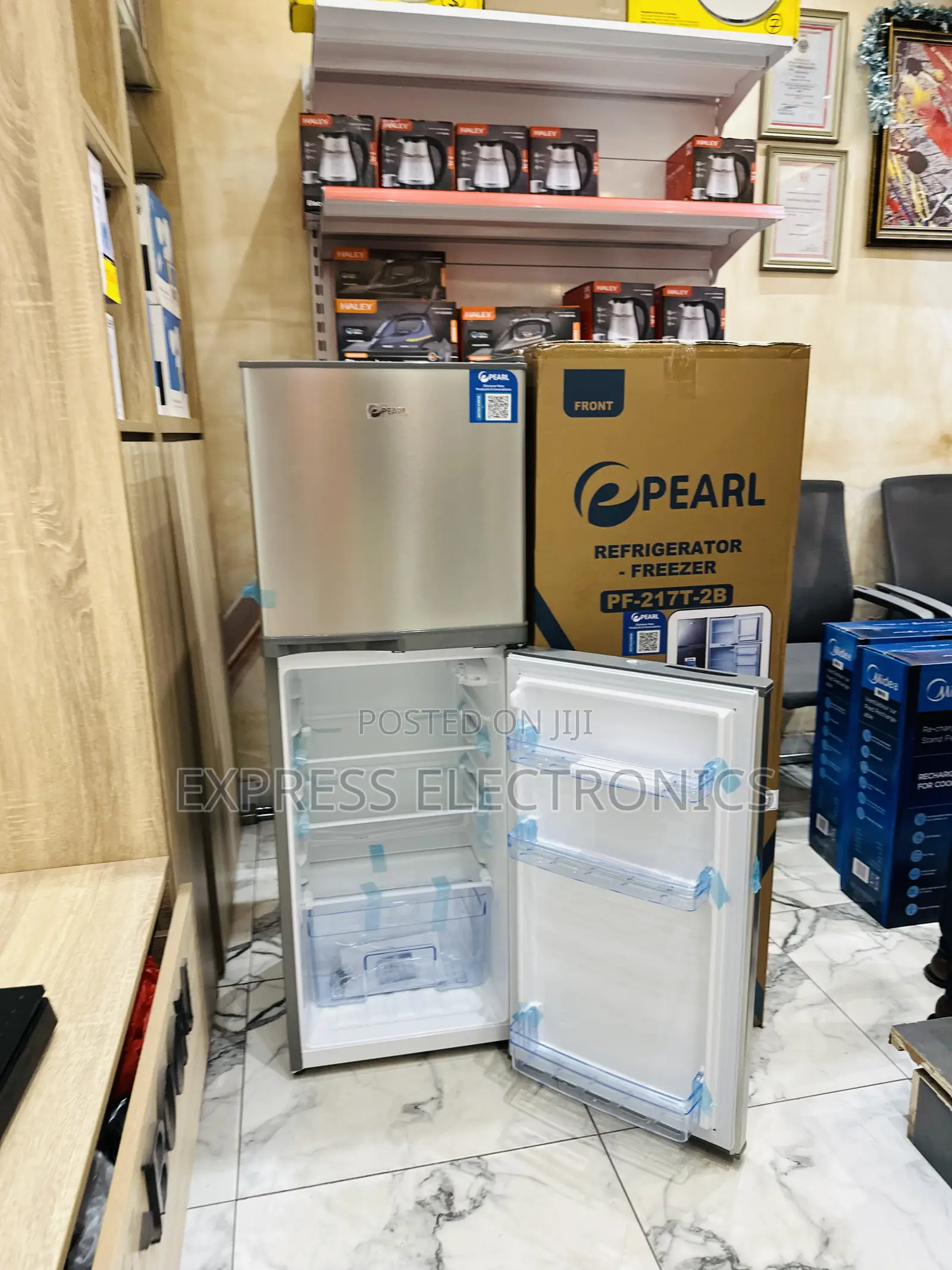 Available Now at Store Pf-217-2b Double Door Fridge Pearl